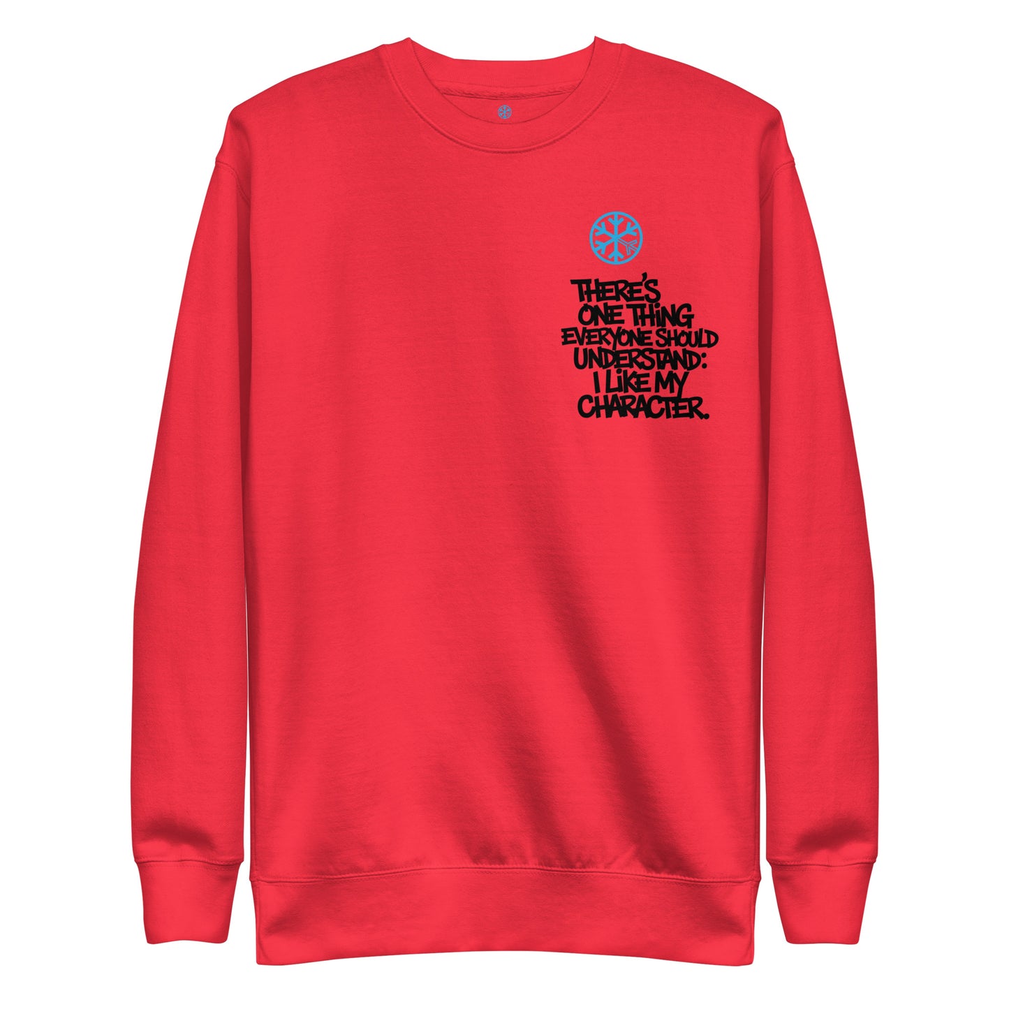 Red-Dennis Graffiti Sweatshirt from B.Different Clothing, front view, graffiti-inspired streetwear