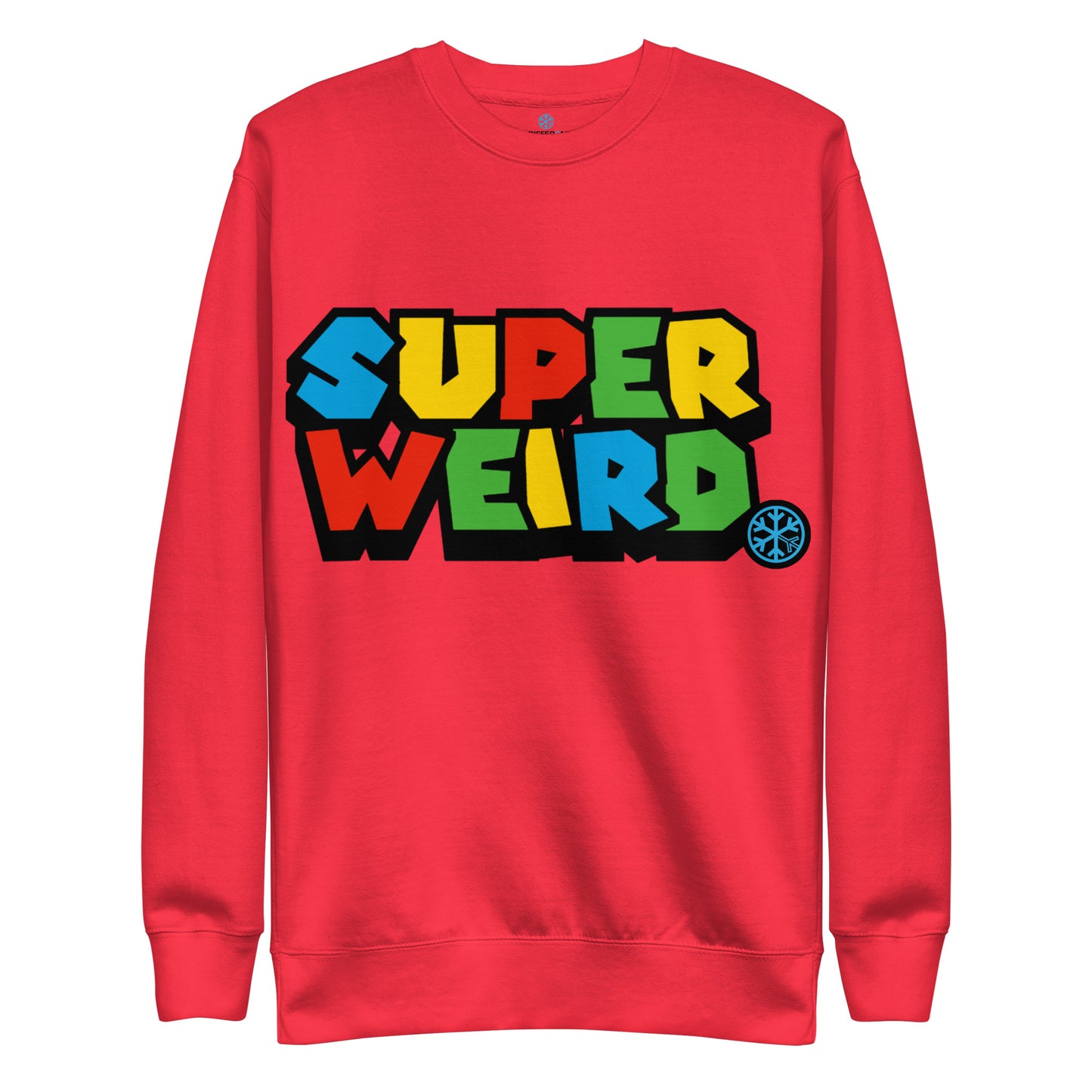 Team Red-Super Weird Bros Sweatshirt from B.Different Clothing, front view, graffiti-inspired streetwear