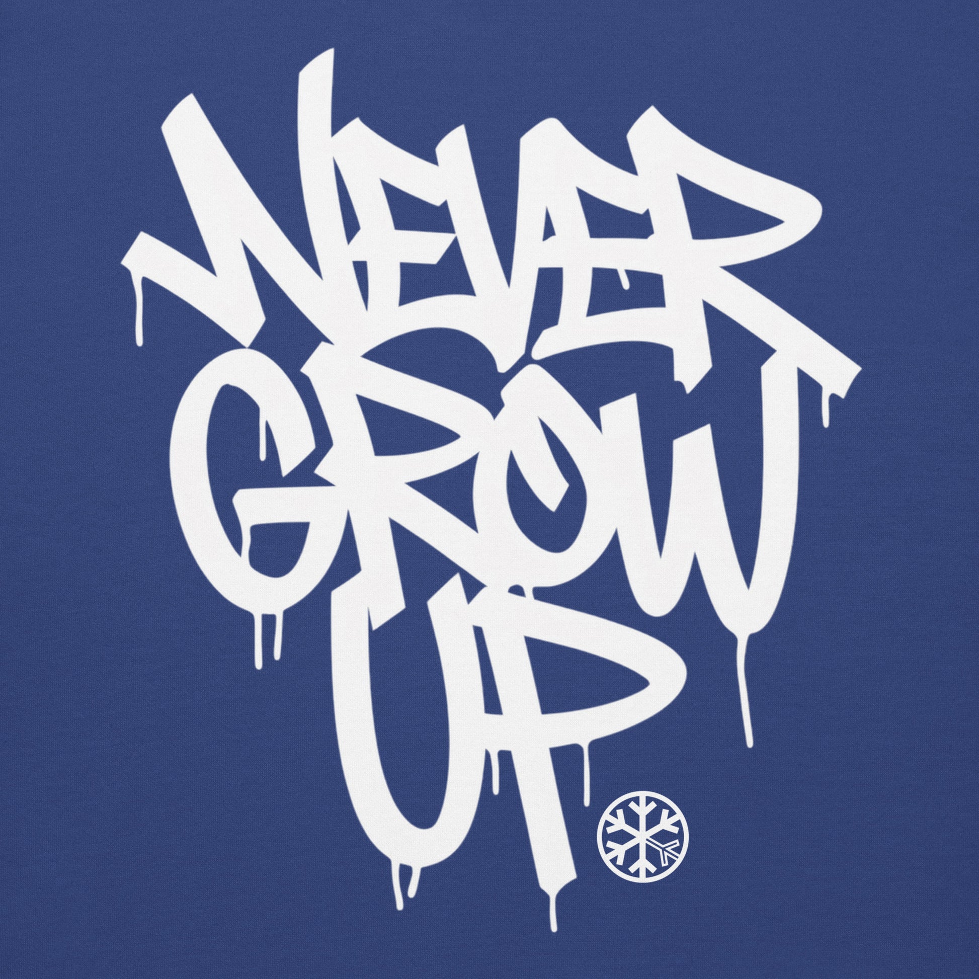 Blue-Never Grow Up Graffiti Sweatshirt from B.Different Clothing, graphic, graffiti-inspired streetwear