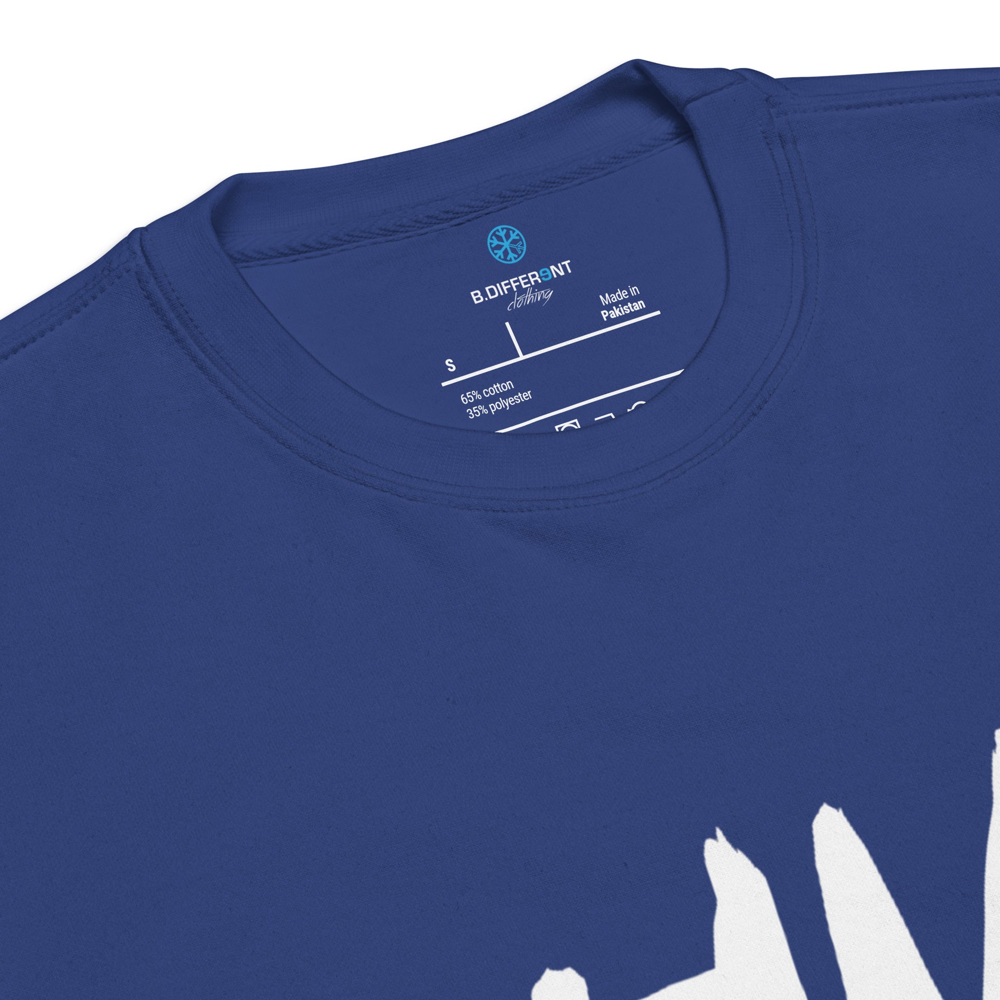 Blue-Dreamer Graffiti Tag Sweatshirt from B.Different Clothing, collar, graffiti-inspired streetwear