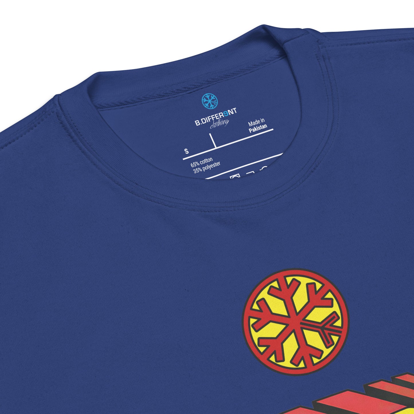 Blue-Superweird Sweatshirt from B.Different Clothing, collar, graffiti-inspired streetwear