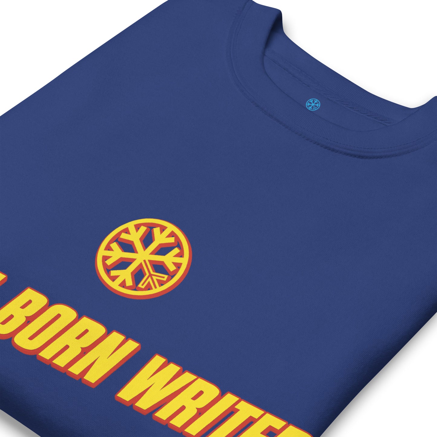 Blue-Natural Born Writers Graffiti Sweatshirt from B.Different Clothing, detail, graffiti-inspired streetwear