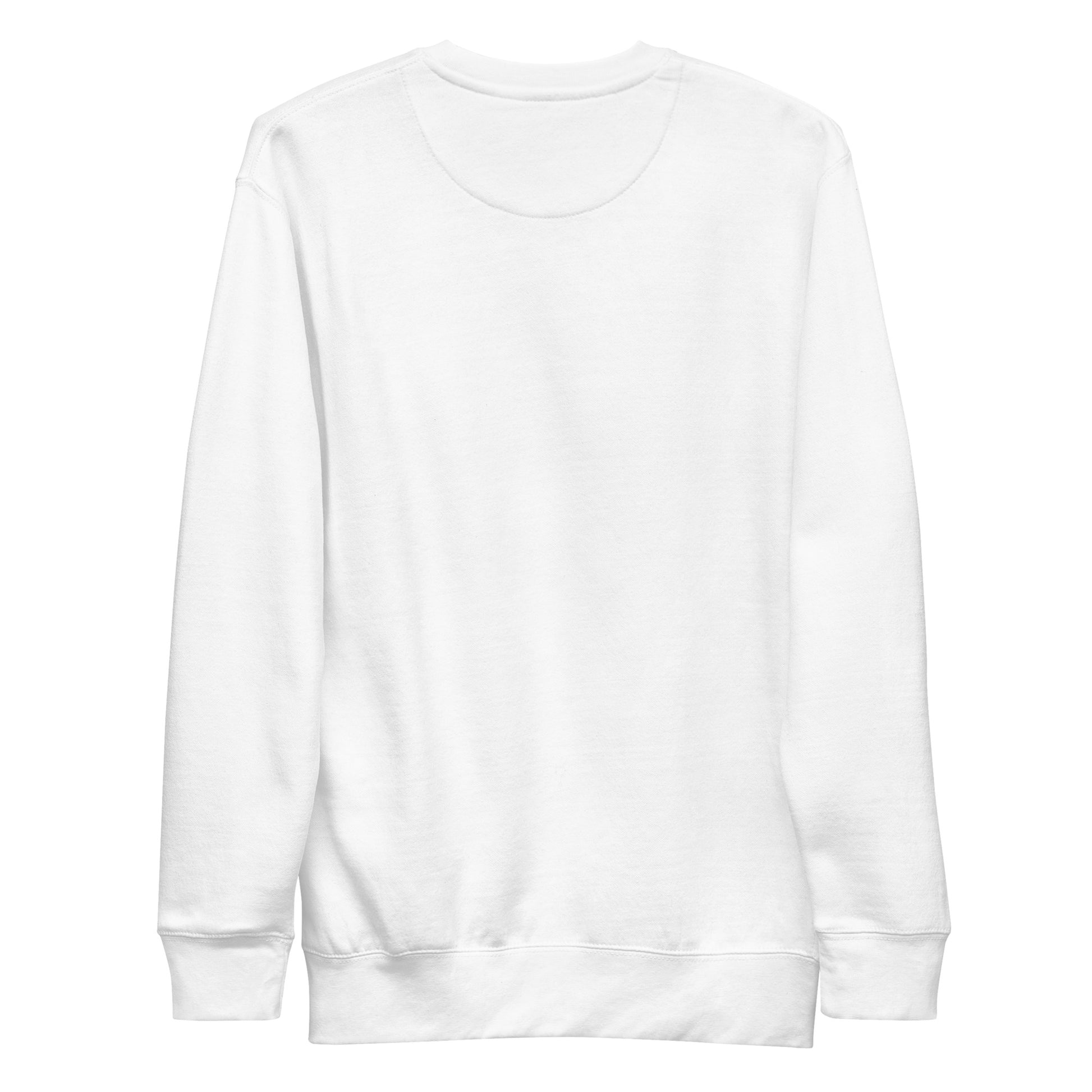 White-Never Stop Graffiti Piece Sweatshirt from B.Different Clothing, back view, graffiti-inspired streetwear