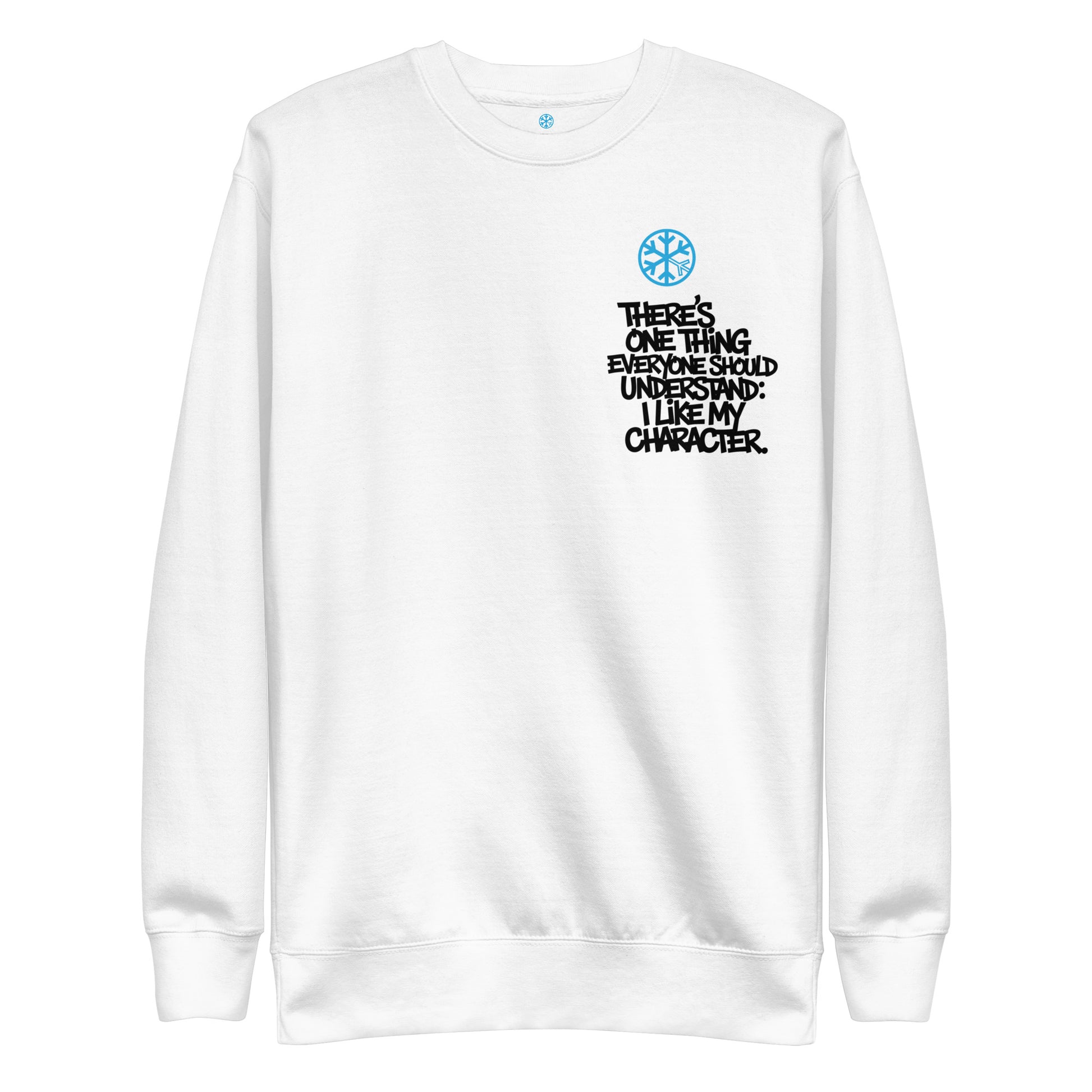 White-Dennis Graffiti Sweatshirt from B.Different Clothing, front view, graffiti-inspired streetwear