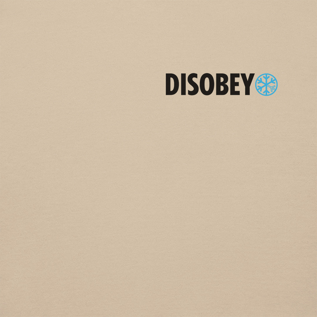 Beige-Pixel Disobey Tee from B.Different Clothing, front graphic, graffiti-inspired streetwear oversized heavyweight t-shirt