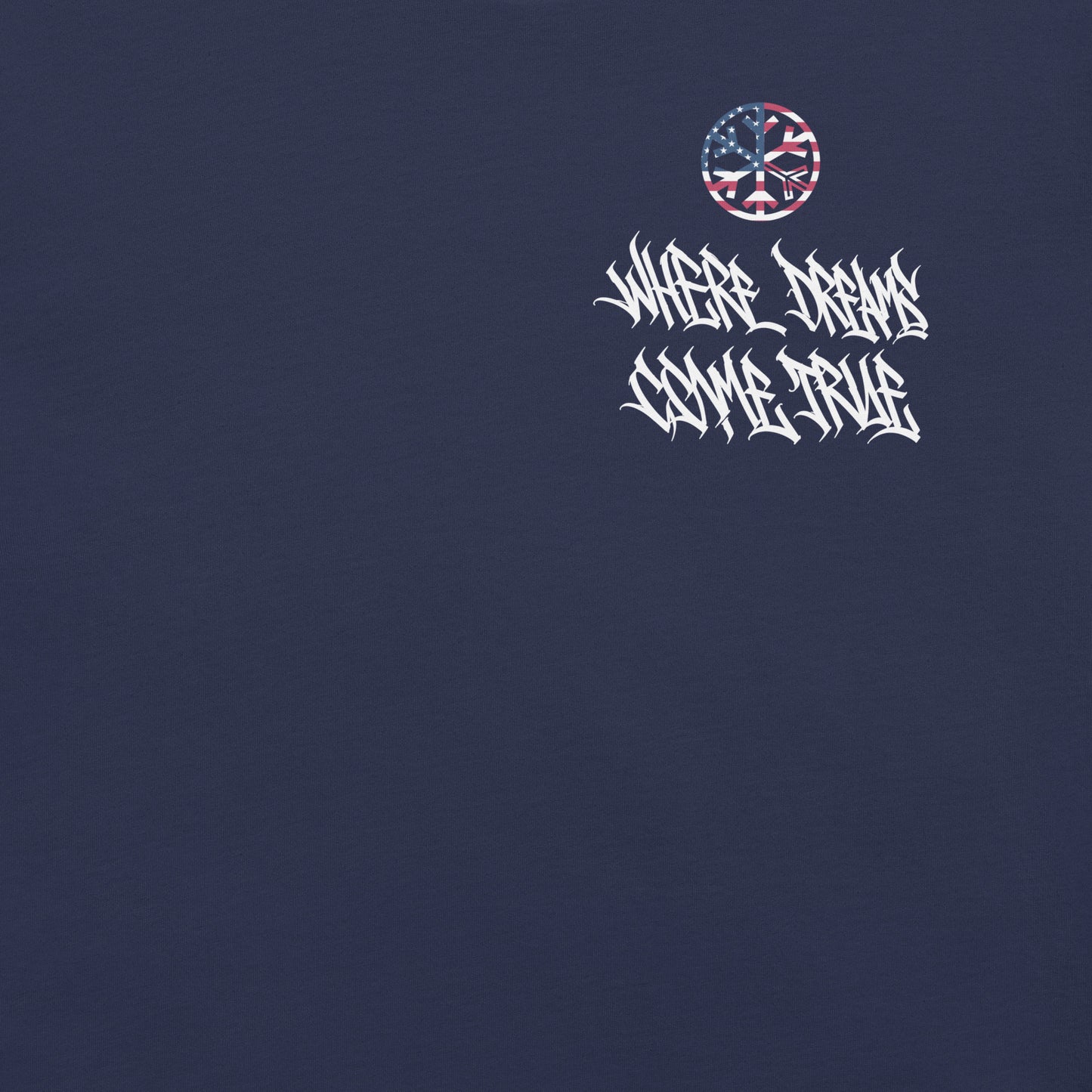 Navy-Flag Graffiti Sweatshirt from B.Different Clothing, front graphic, graffiti-inspired streetwear, oversized heavyweight