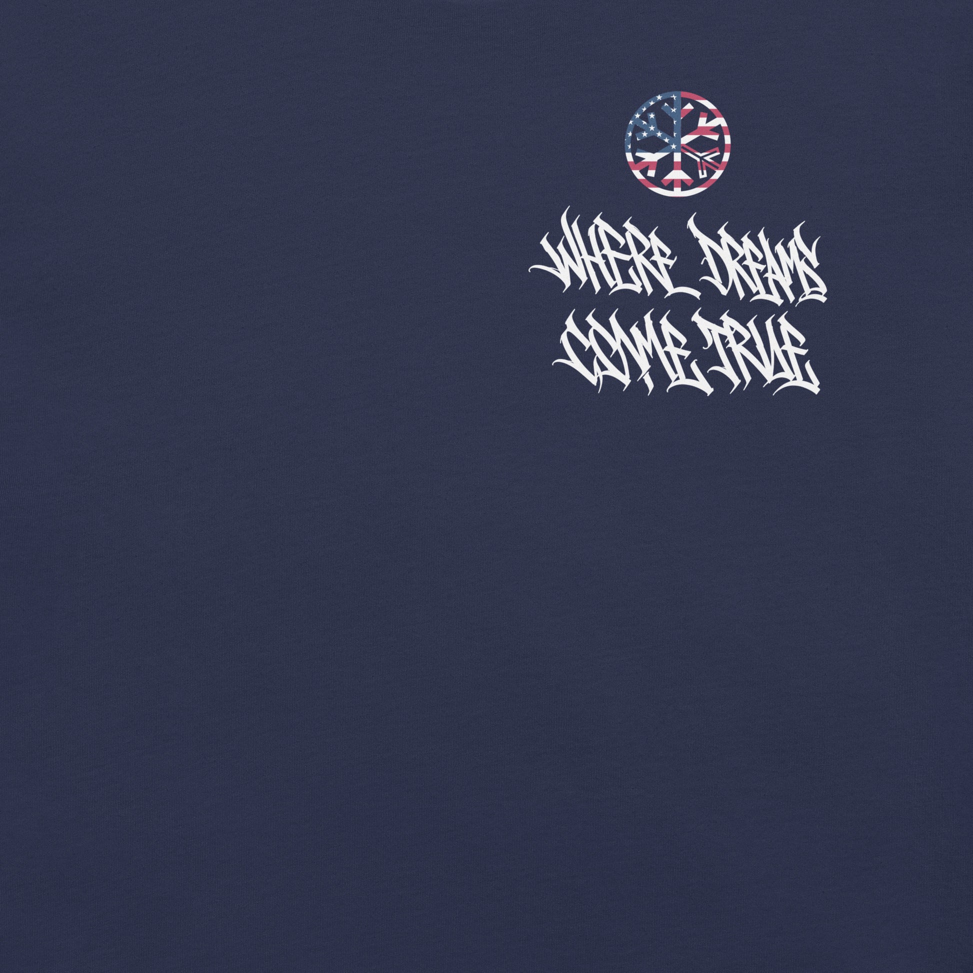 Navy-Flag Graffiti Sweatshirt from B.Different Clothing, front graphic, graffiti-inspired streetwear, oversized heavyweight