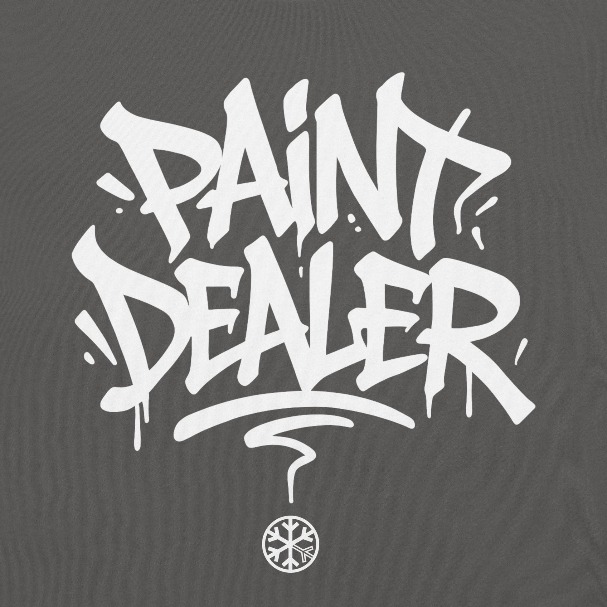Gray-Paint Dealer Graffiti Tag Tee from B.Different Clothing, graphic, graffiti-inspired streetwear t-shirt