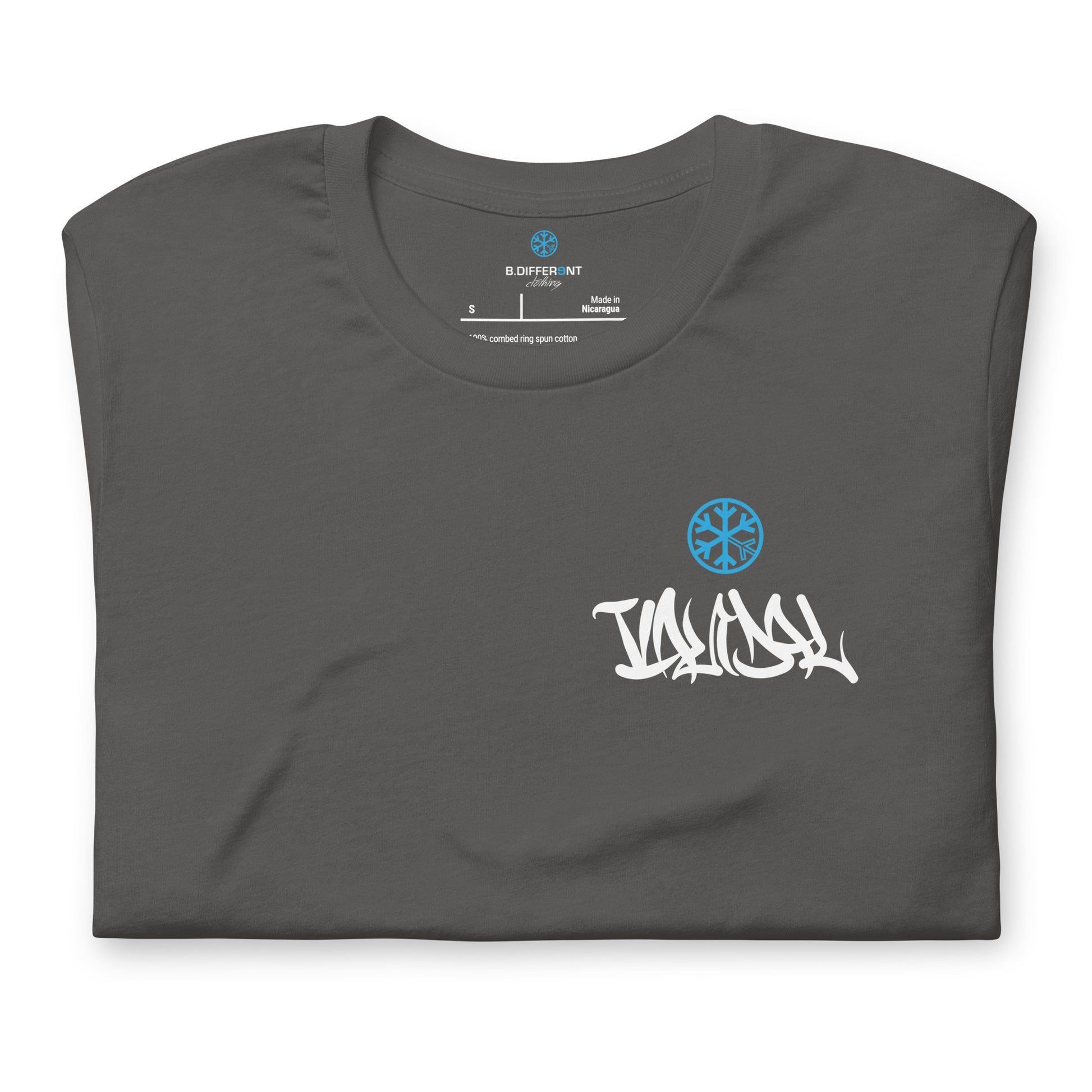 Gray-Vandal Graffiti Writer Tee from B.Different Clothing, folded, graffiti-inspired streetwear t-shirt