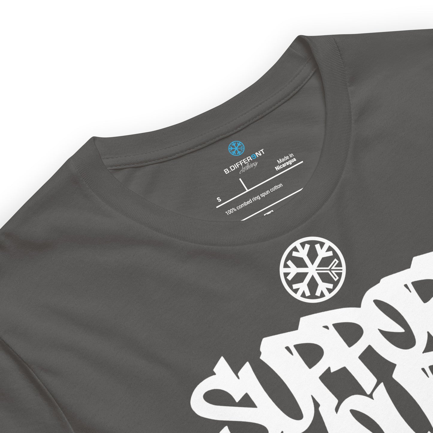 Gray-Support Your Local Graffiti Artists Tee from B.Different Clothing, collar, graffiti-inspired streetwear t-shirt