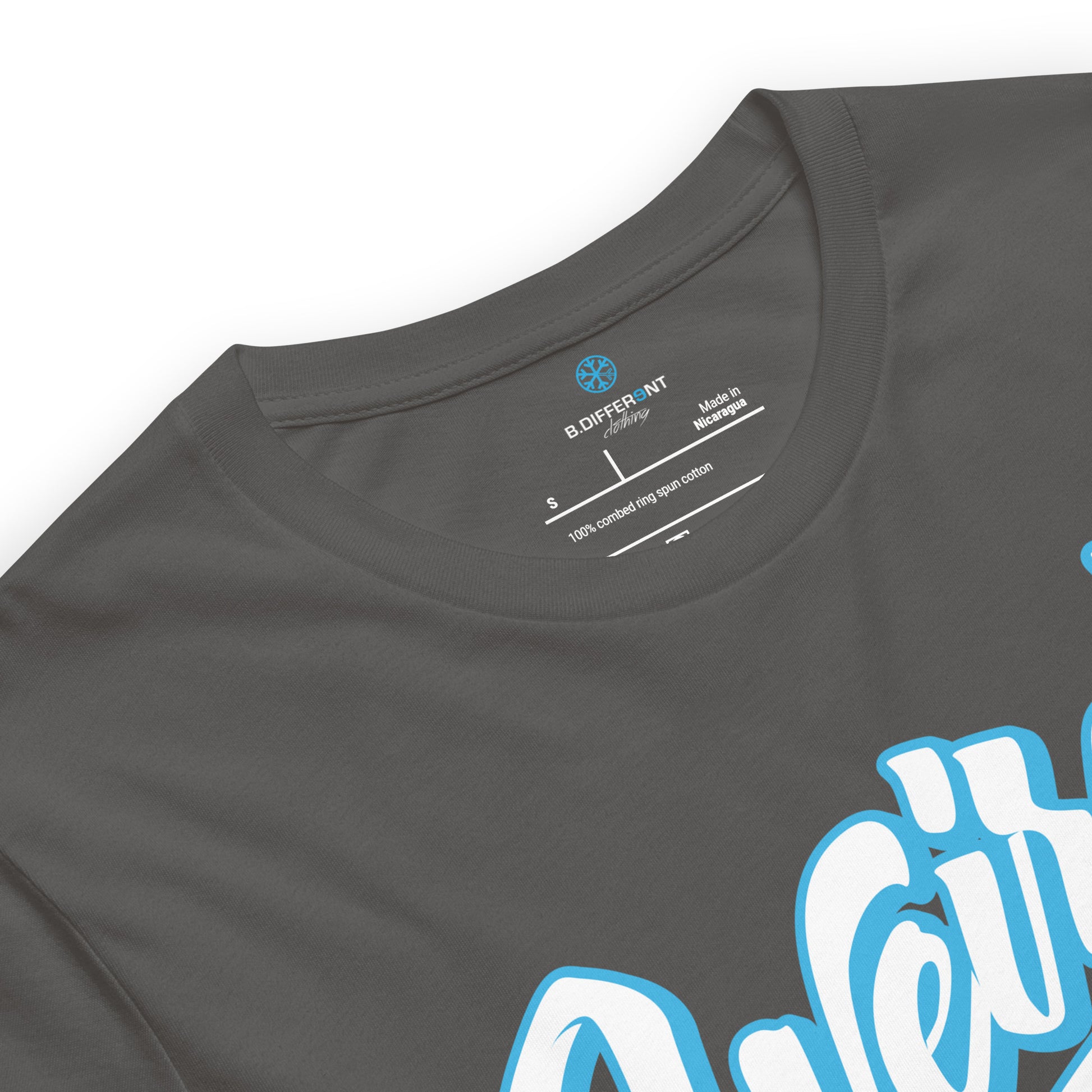 Gray-Weirdo Tee from B.Different Clothing, collar, graffiti-inspired streetwear t-shirt