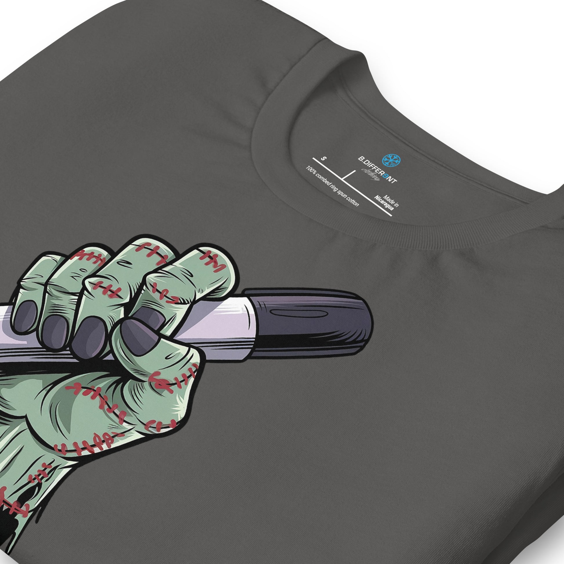 Darkgray-Thing Graffiti Tee from B.Different Clothing, detail, graffiti-inspired streetwear t-shirt