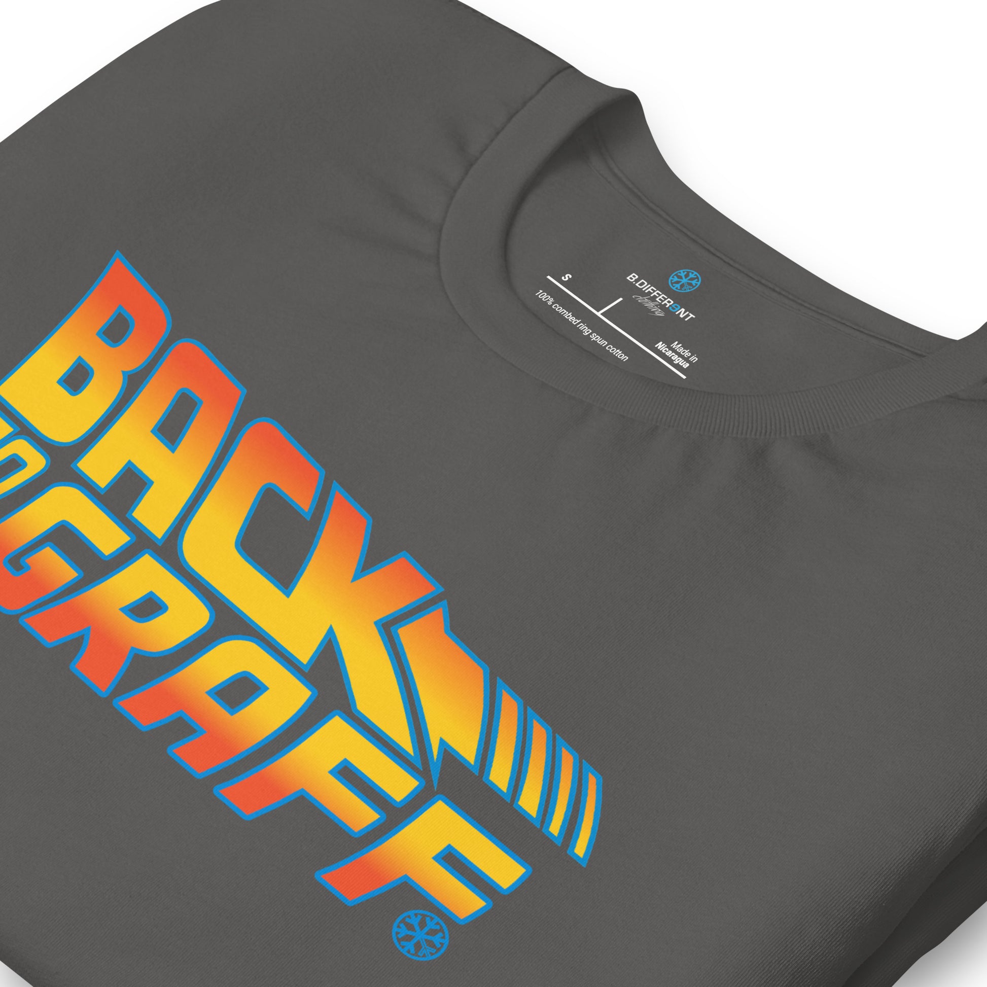 Gray-Back to the Graff Tee from B.Different Clothing, detail, graffiti-inspired streetwear t-shirt