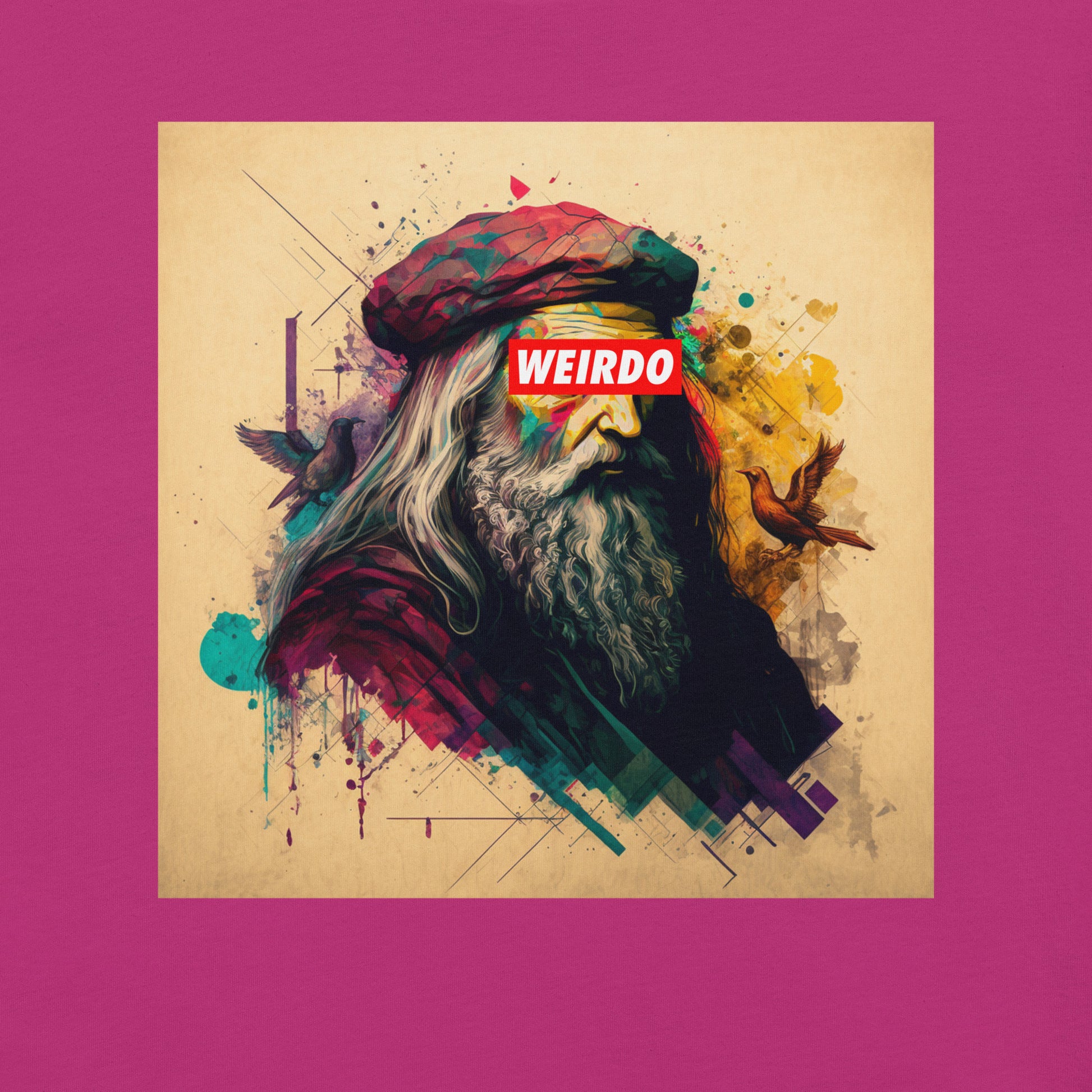 Berry-Leonardo da Vinci Tee from B.Different Clothing, graphic, graffiti-inspired streetwear t-shirt