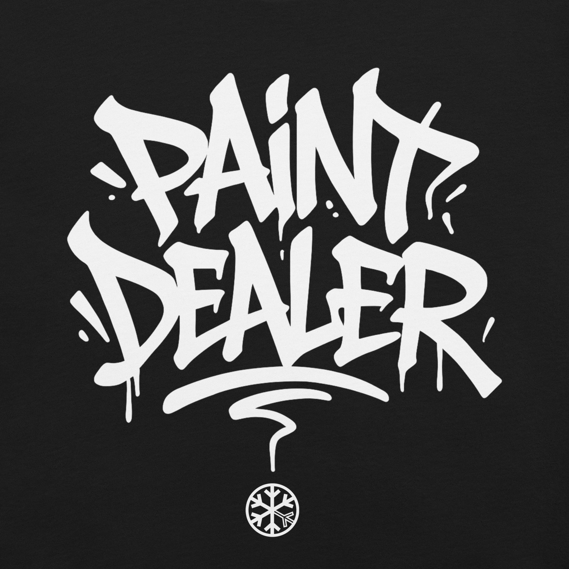 Black-Paint Dealer Graffiti Tag Tee from B.Different Clothing, graphic, graffiti-inspired streetwear t-shirt
