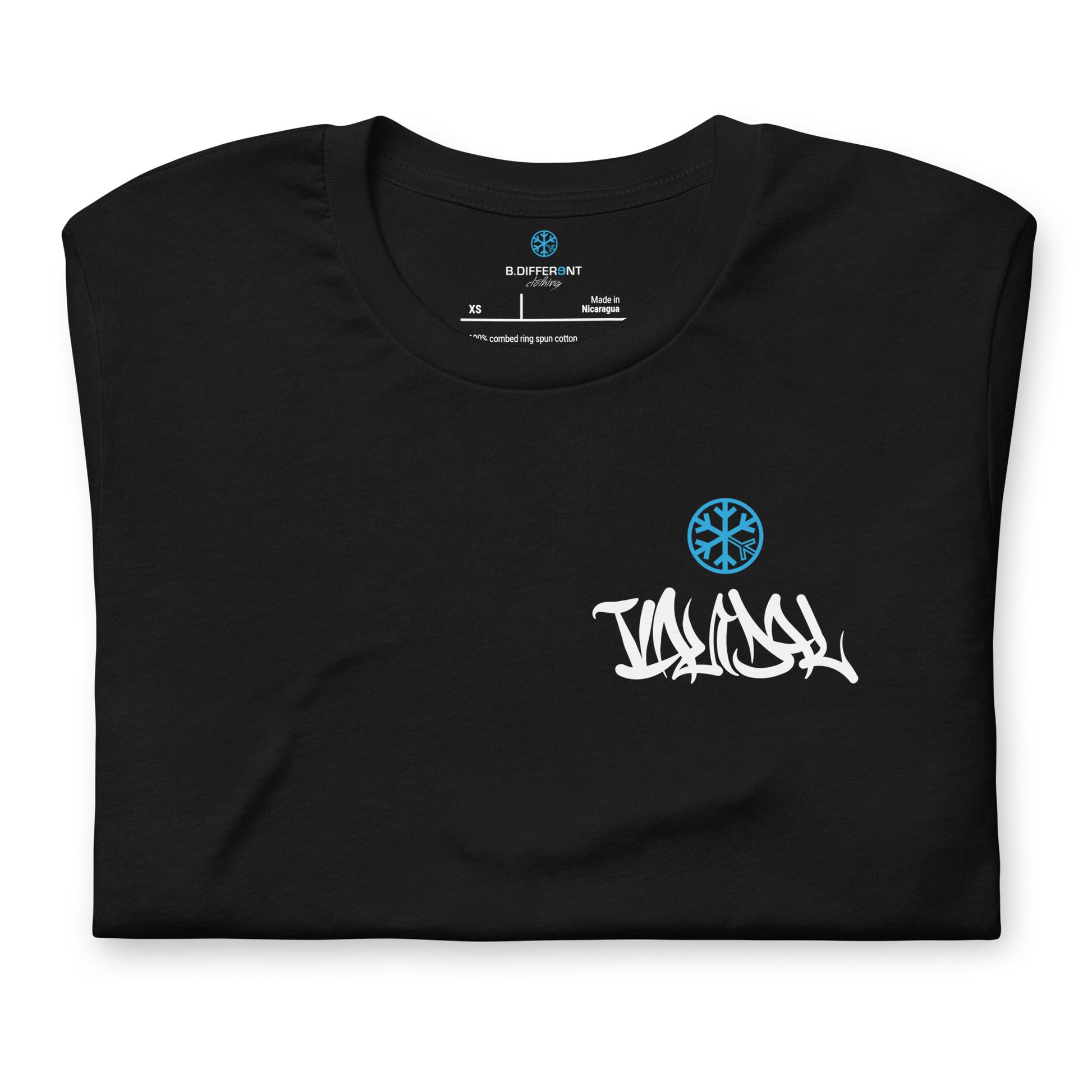 Black-Vandal Graffiti Writer Tee from B.Different Clothing, folded, graffiti-inspired streetwear t-shirt