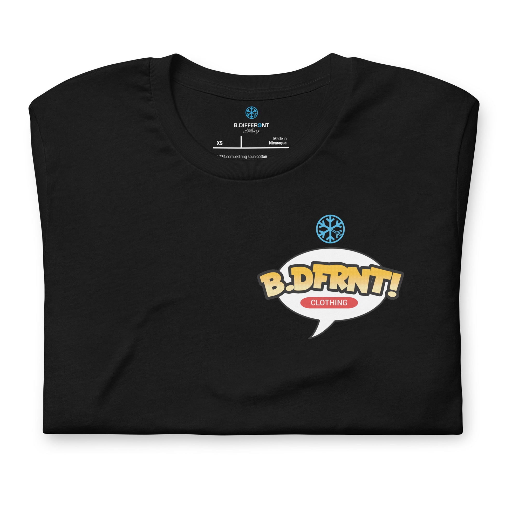Black-Graffiti Artist Vinyl Figure Tee from B.Different Clothing, folded, graffiti-inspired streetwear t-shirt