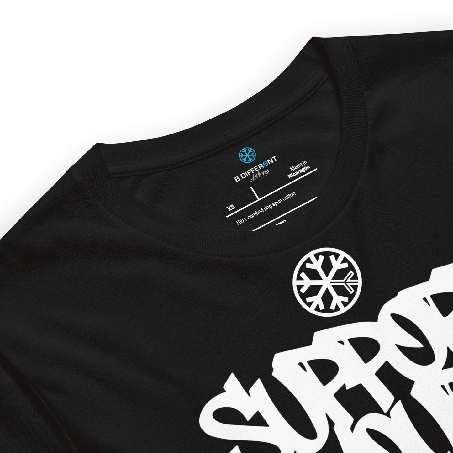 Black-Support Your Local Graffiti Artists Tee from B.Different Clothing, collar, graffiti-inspired streetwear t-shirt