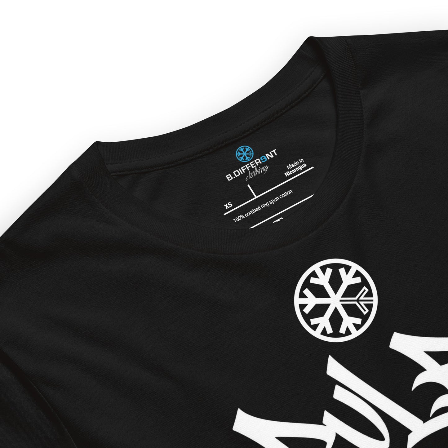 Black-Rule Breaker Graffiti Tag Tee from B.Different Clothing, collar, graffiti-inspired streetwear