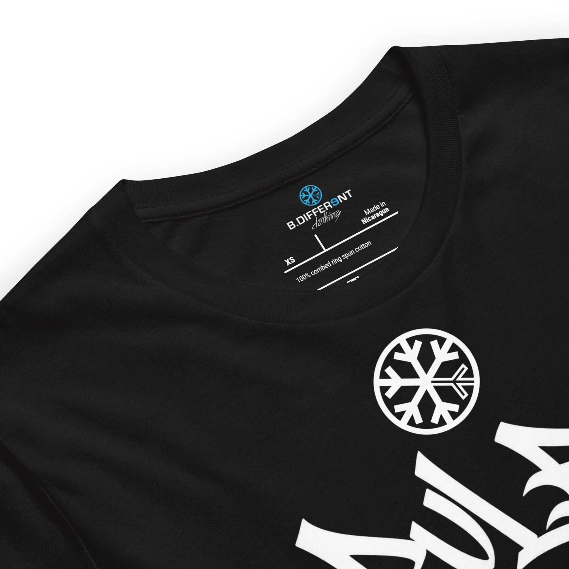 Black-Rule Breaker Graffiti Tag Tee from B.Different Clothing, collar, graffiti-inspired streetwear