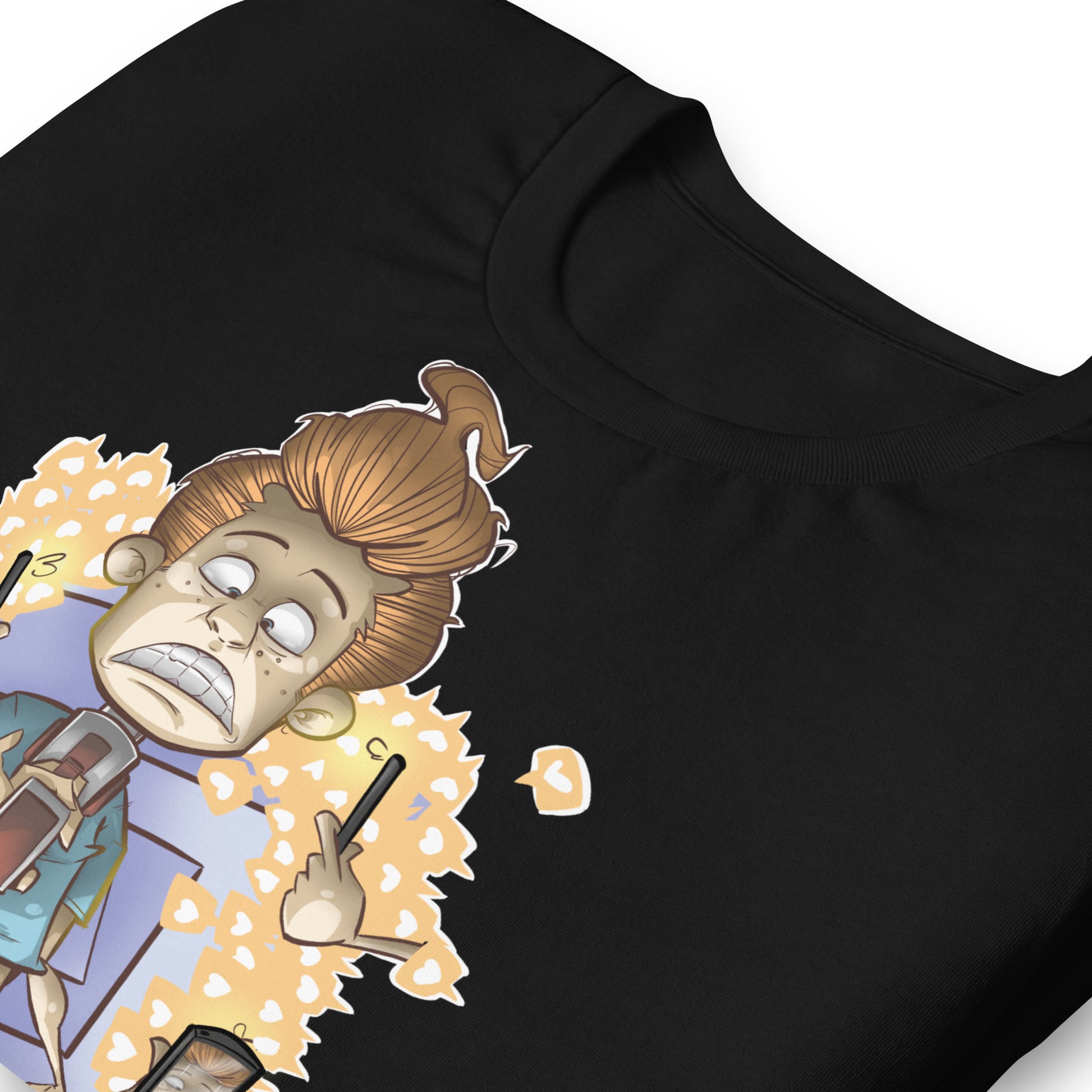 Black-Social Suicide Tee from B.Different Clothing, detail, graffiti-inspired streetwear t-shirt