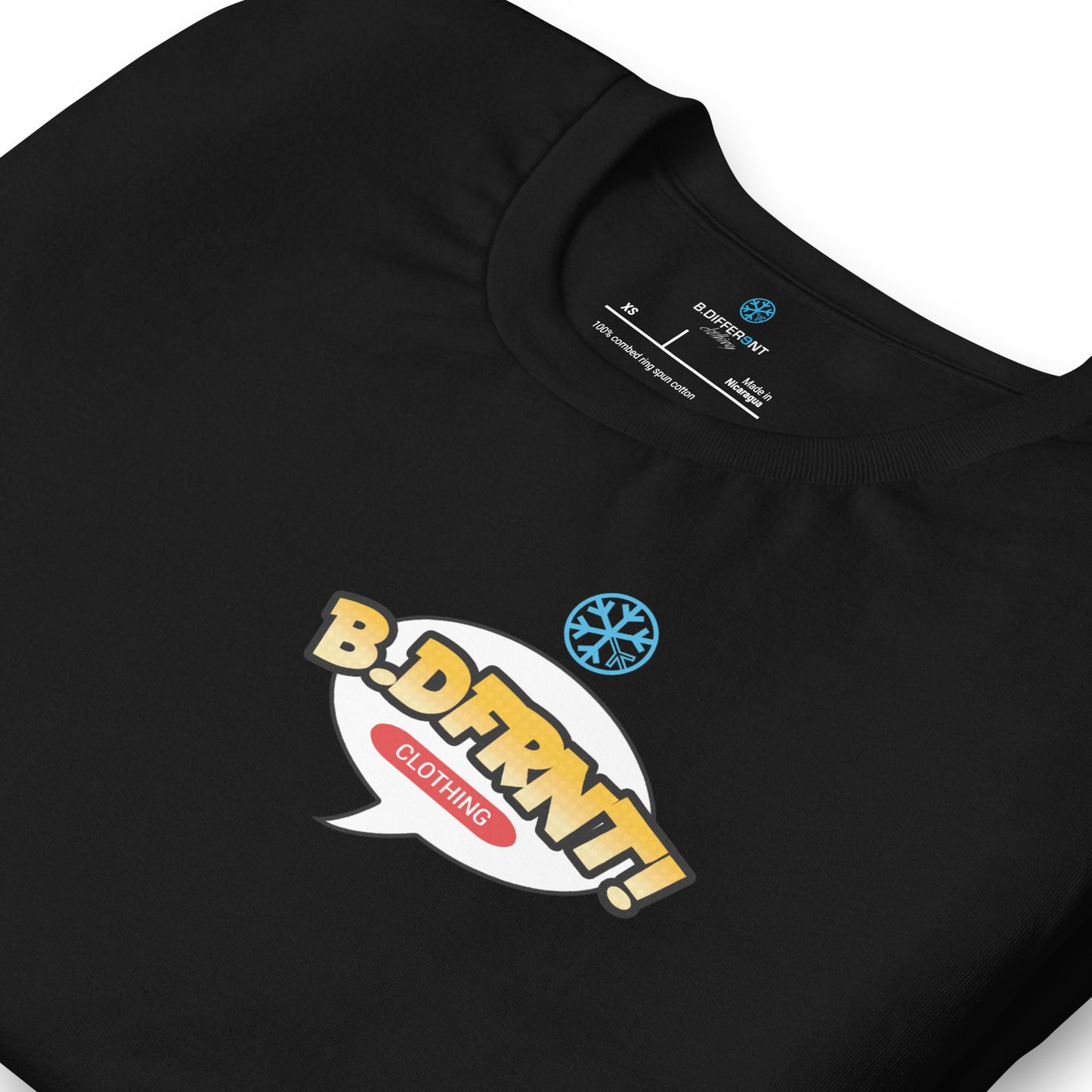 Black-Graffiti Artist Vinyl Figure Tee from B.Different Clothing, detail, graffiti-inspired streetwear t-shirt