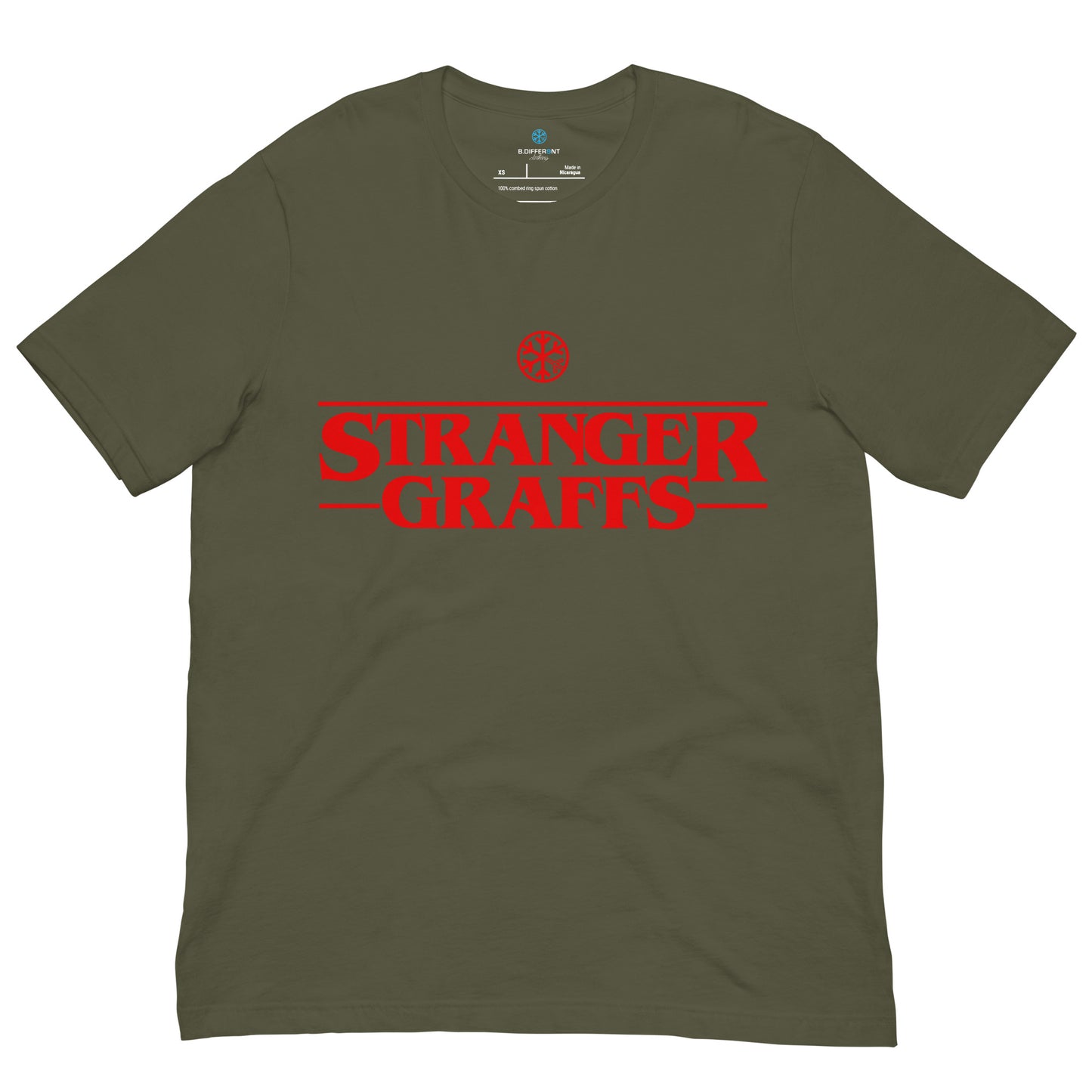 green-stranger-graffs-tee-front-by-b.different-clothing-graffiti-inspired-independent-streetwear-brand