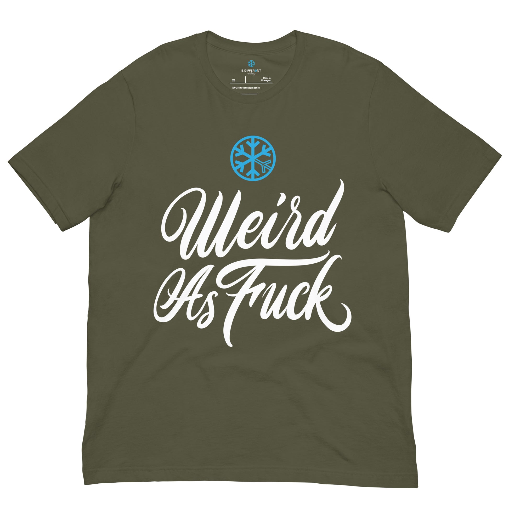 green-weird-as-fuck-tee-front-by-b.different-clothing-graffiti-inspired-independent-streetwear-brand