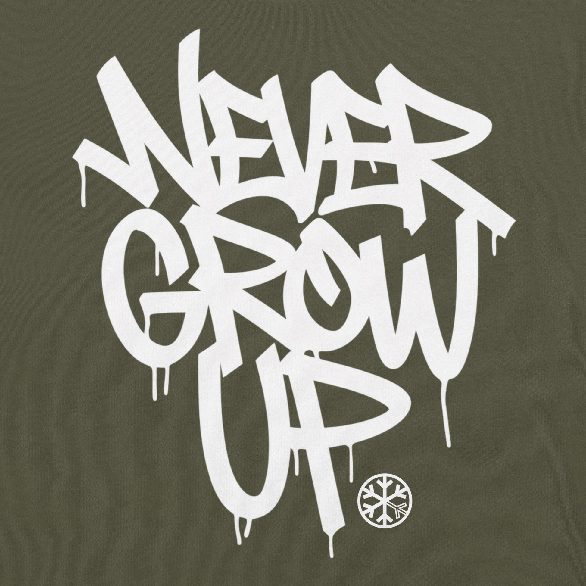 Green-Never Grow Up Graffiti Tee from B.Different Clothing, graphic, graffiti-inspired streetwear t-shirt