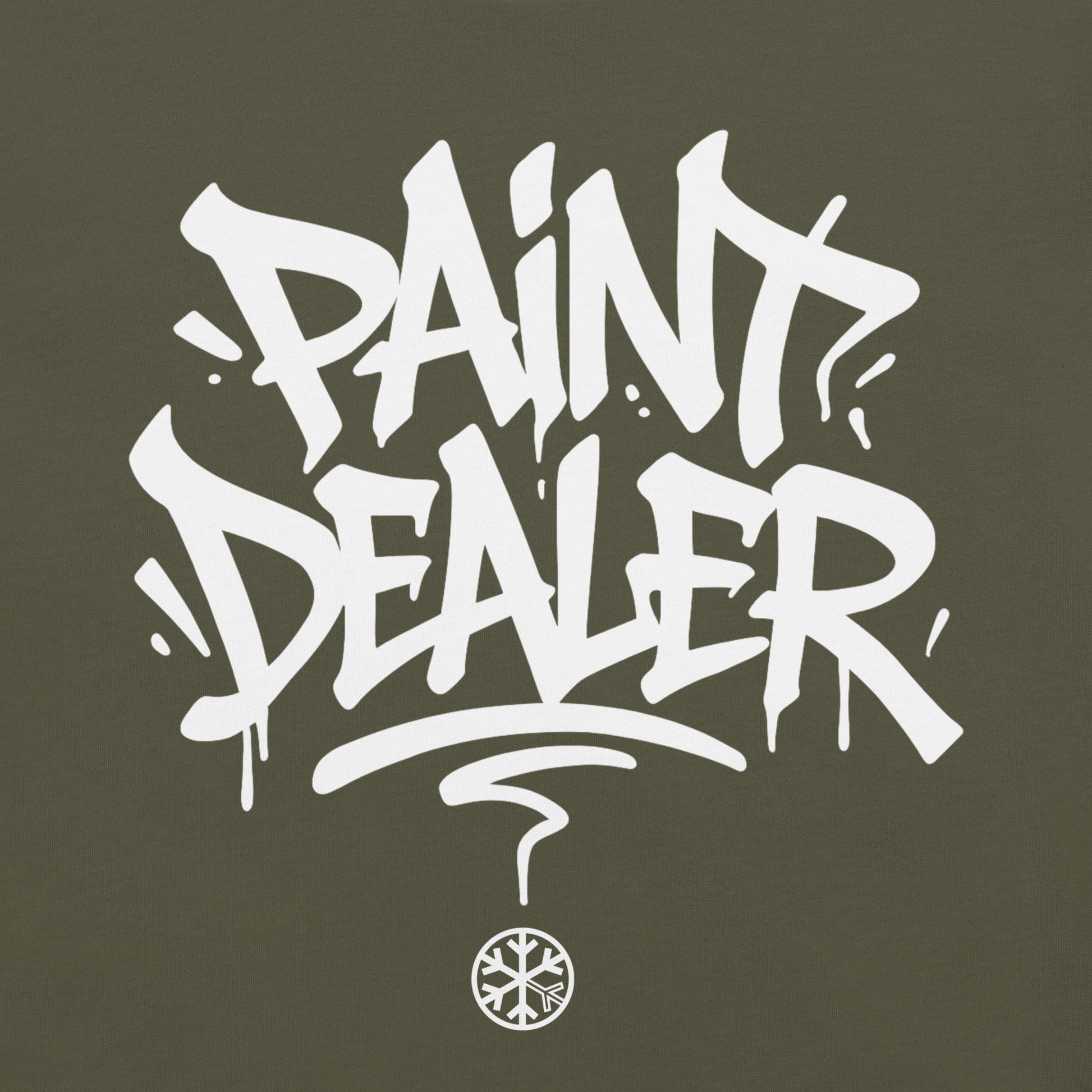 Green-Paint Dealer Graffiti Tag Tee from B.Different Clothing, graphic, graffiti-inspired streetwear t-shirt