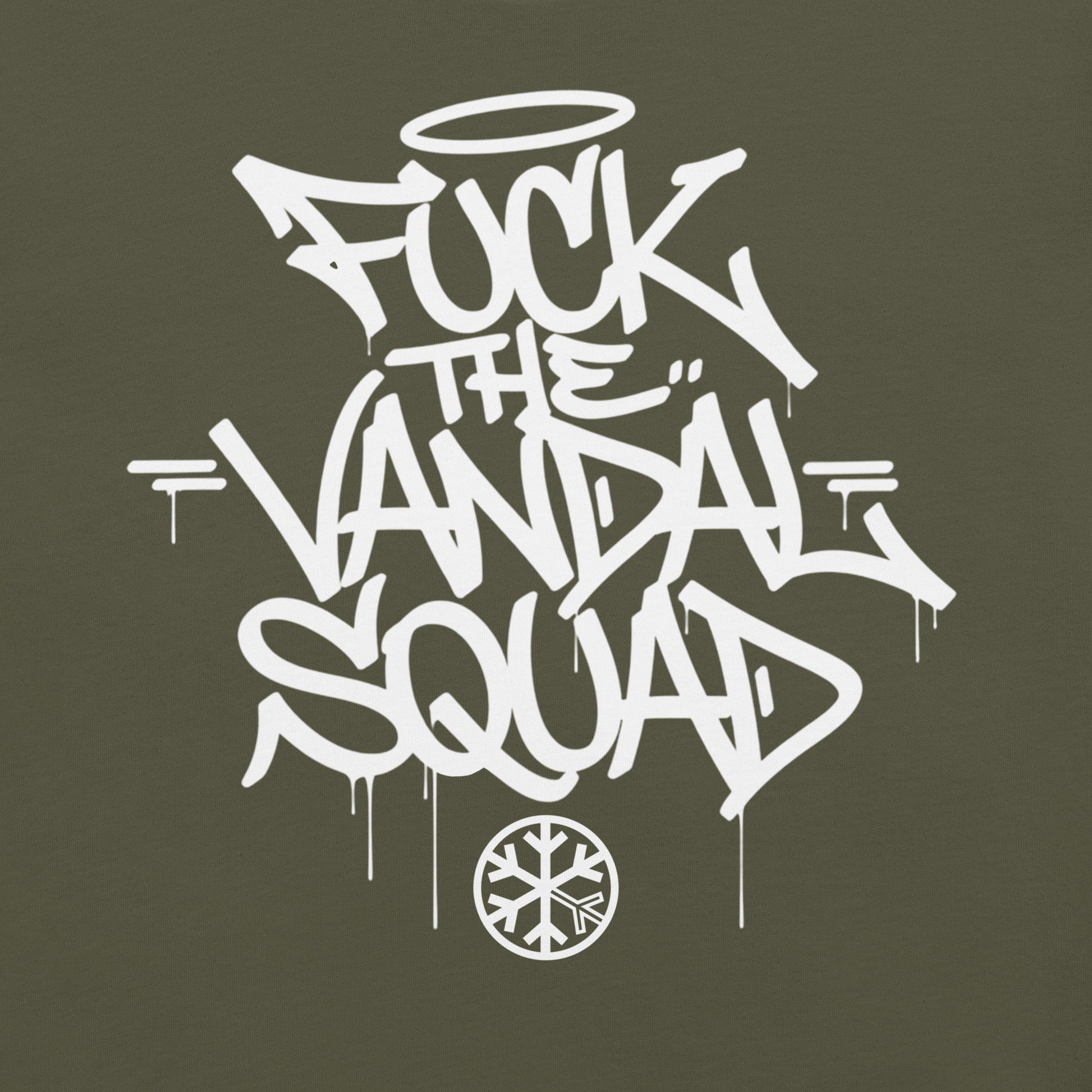 Green-Fuck The Vandal Squad Graffiti Tee from B.Different Clothing, graphic, graffiti-inspired streetwear t-shirt