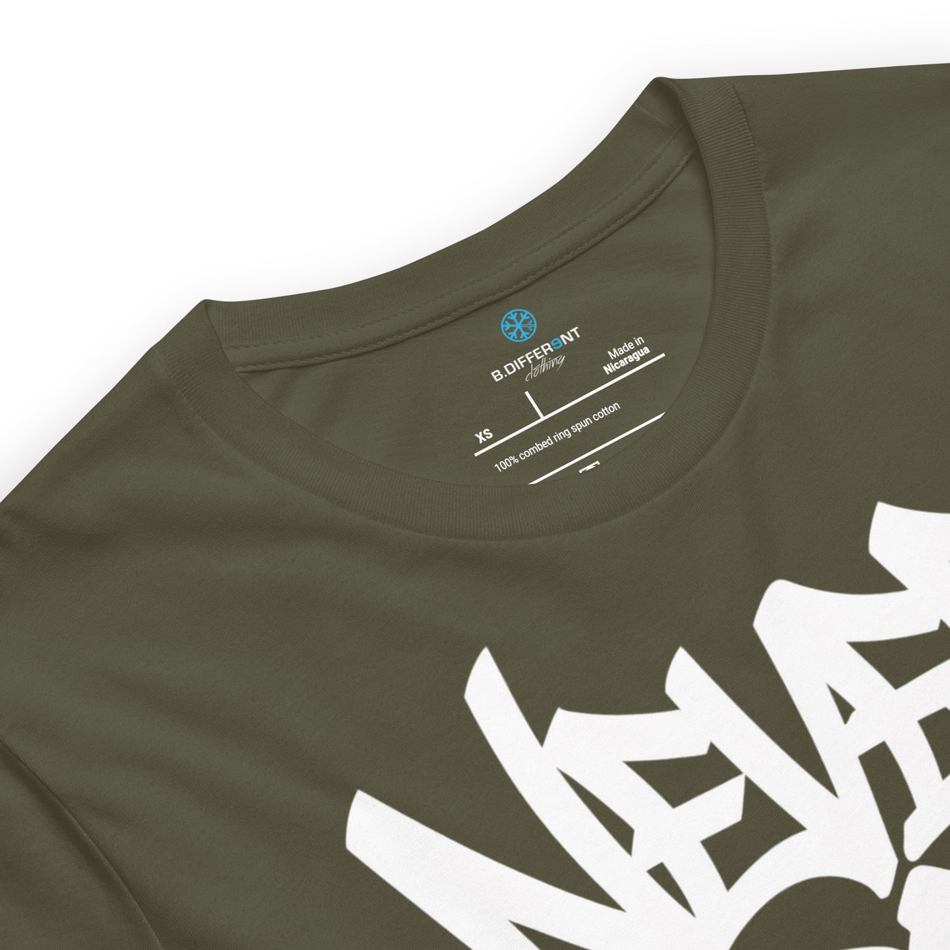 Green-Never Grow Up Graffiti Tee from B.Different Clothing, collar, graffiti-inspired streetwear t-shirt