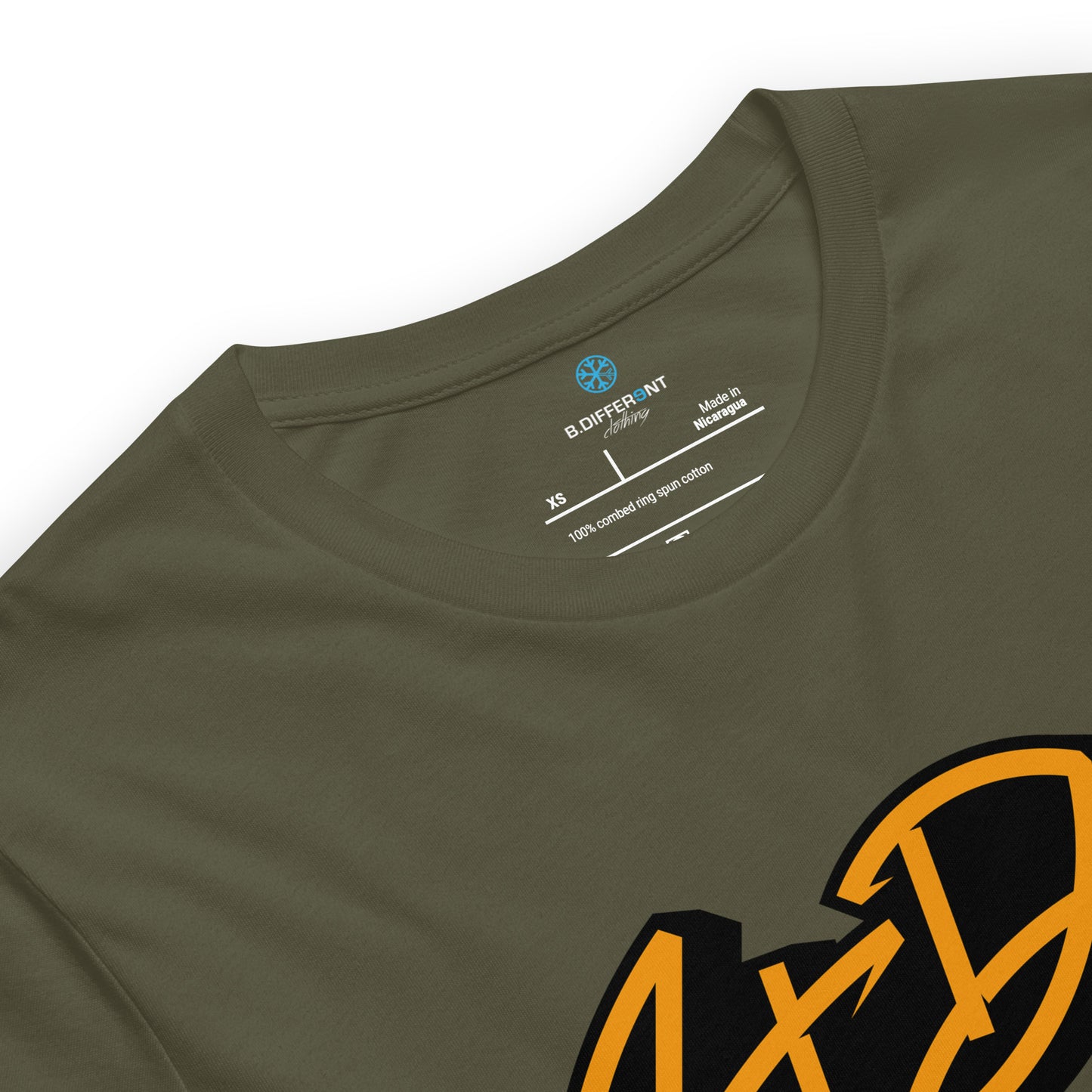 Green-Get Down Graffiti Tag Tee from B.Different Clothing, collar, graffiti-inspired streetwear t-shirt