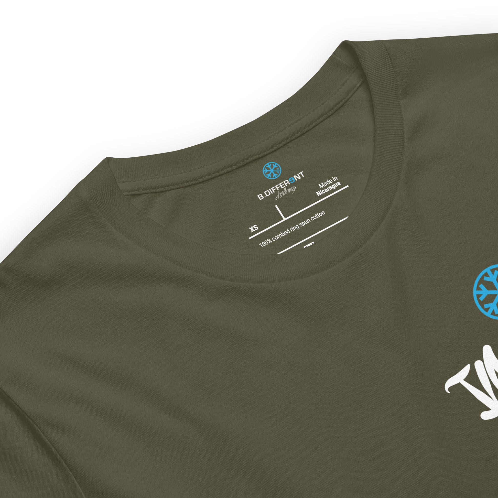 Green-Vandal Graffiti Writer Tee from B.Different Clothing, collar, graffiti-inspired streetwear t-shirt