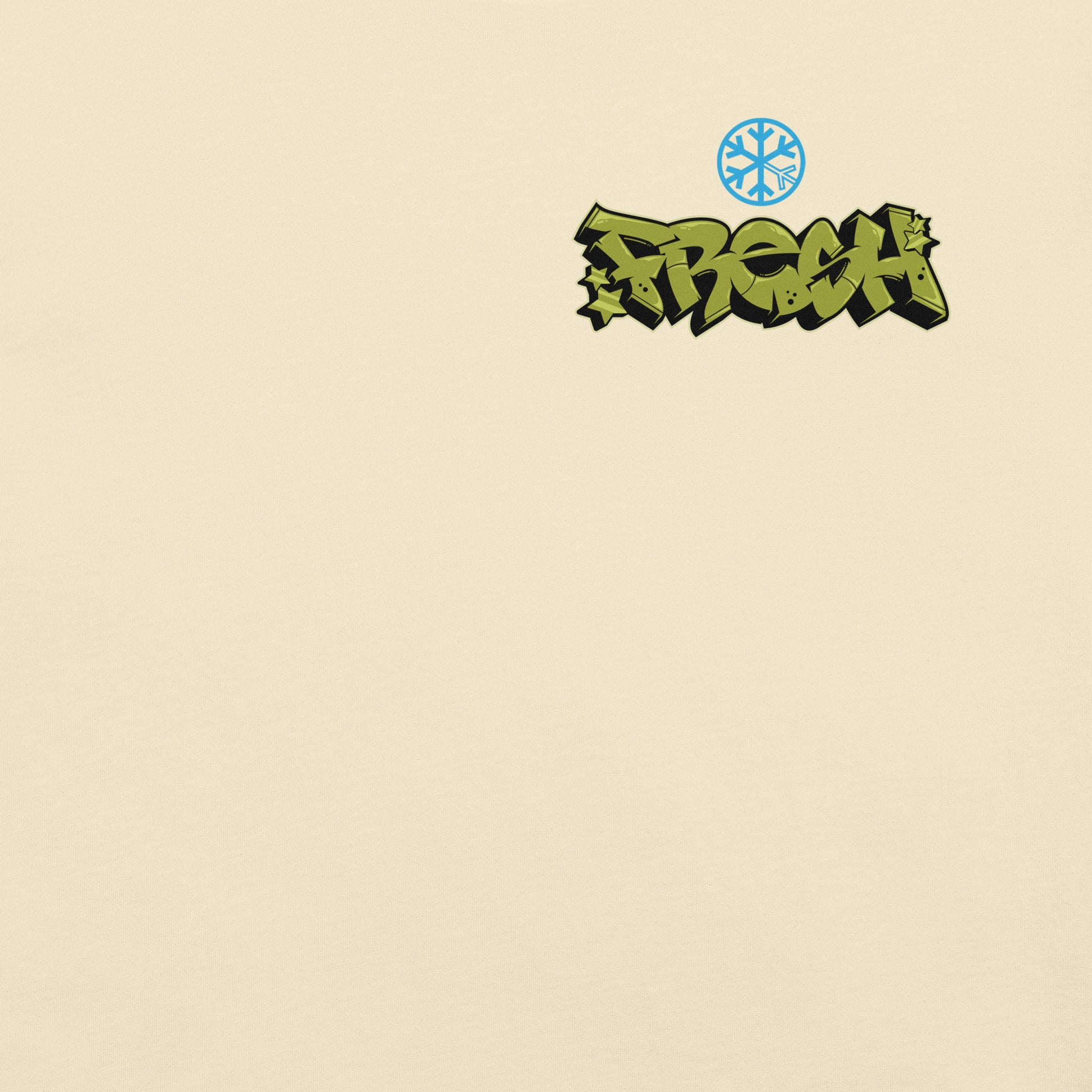 Beige-Fresh Graffiti Character Tee from B.Different Clothing, front graphic, graffiti-inspired streetwear t-shirt