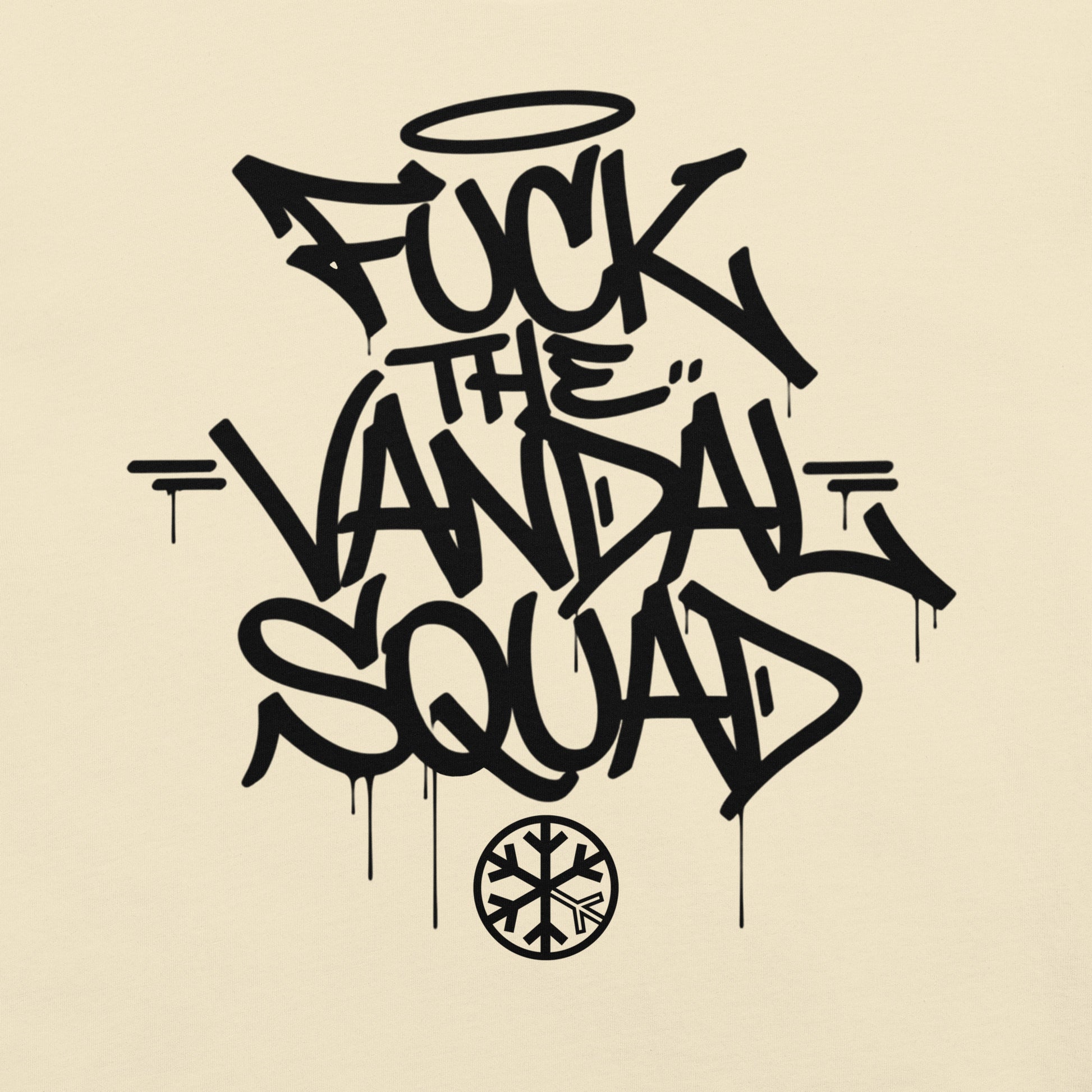 Beige-Fuck The Vandal Squad Graffiti Tee from B.Different Clothing, graphic, graffiti-inspired streetwear t-shirt