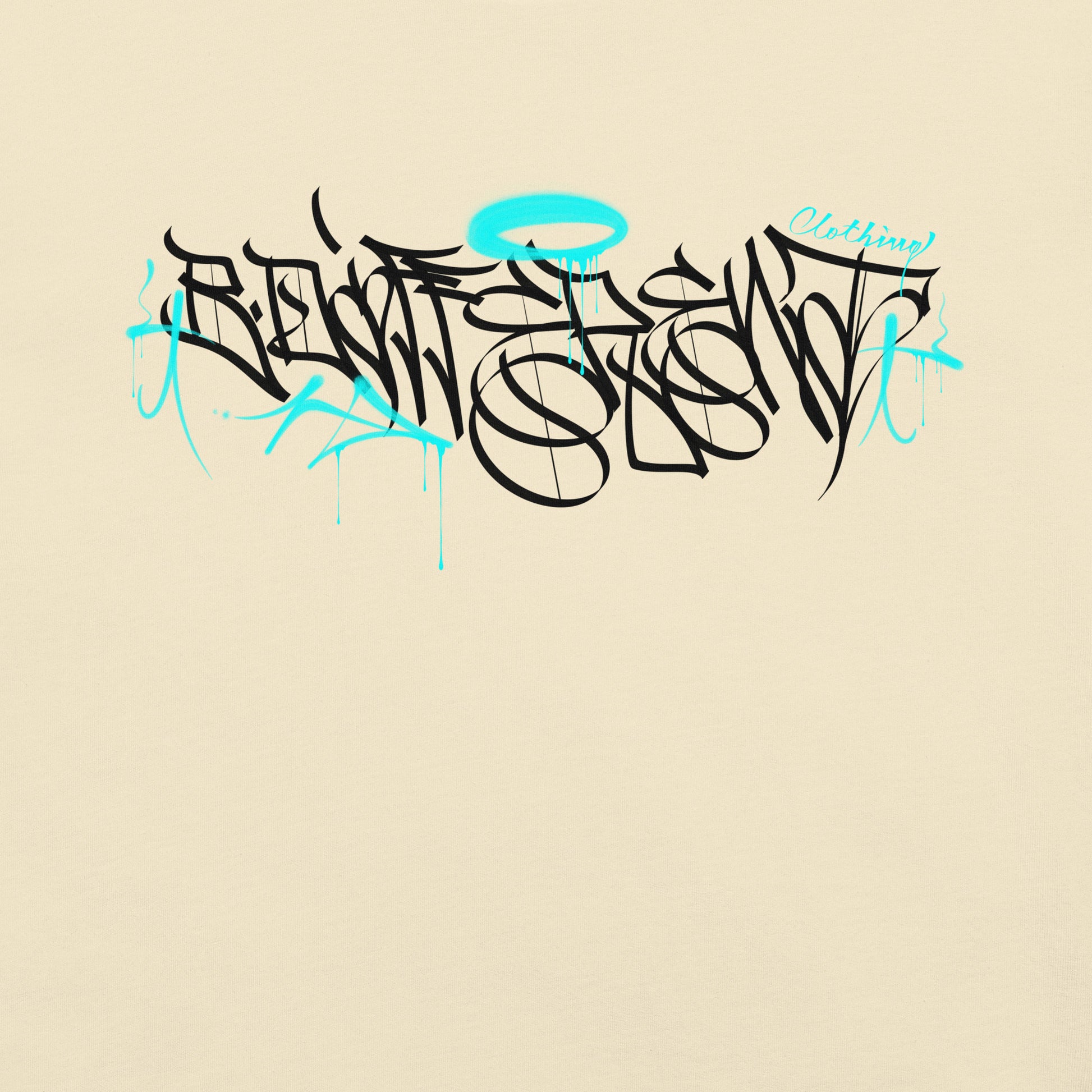 Beige-Caos One Collab Graffiti Tee from B.Different Clothing, graphic, graffiti-inspired streetwear t-shirt