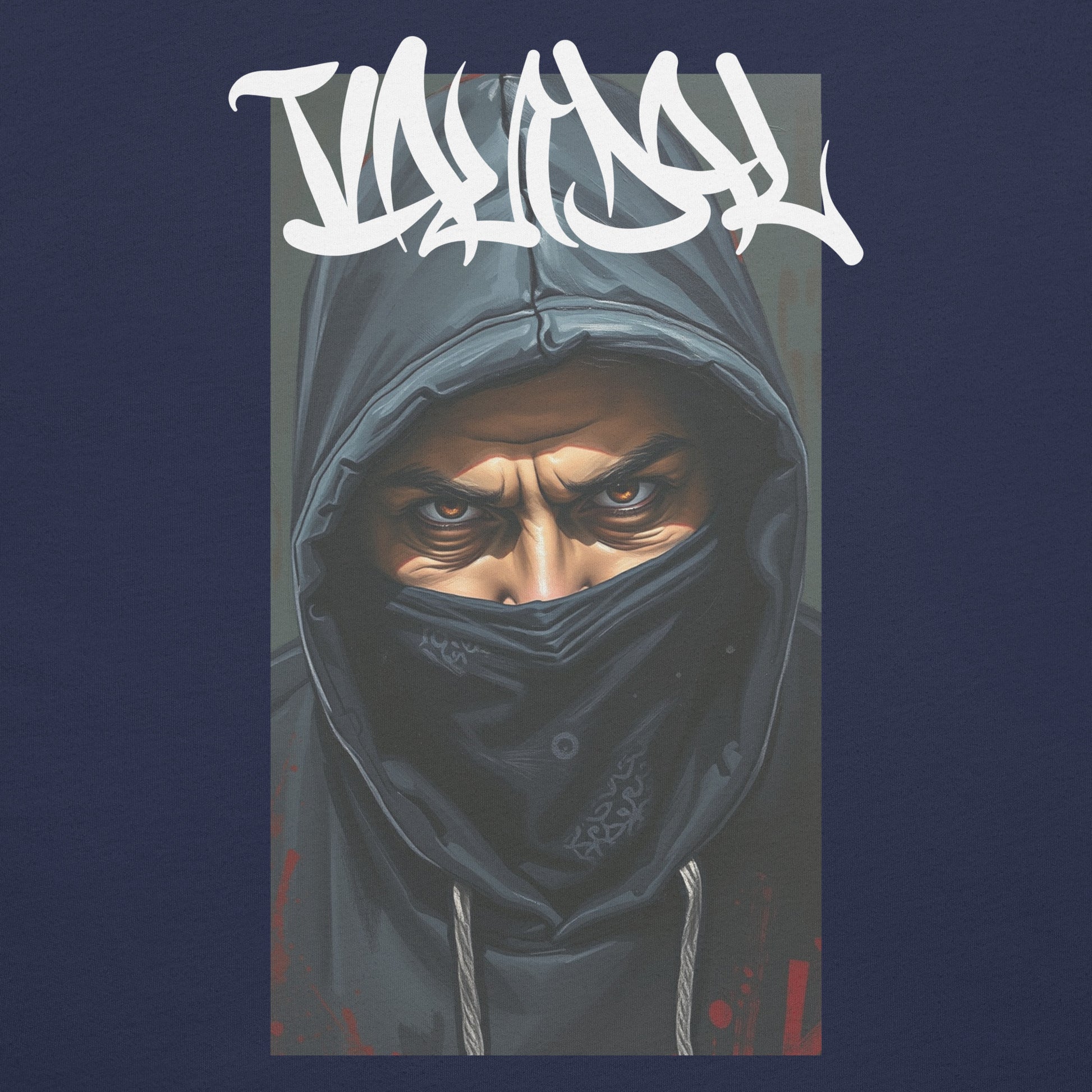 Navy-Vandal Graffiti Writer Tee from B.Different Clothing, graphic, graffiti-inspired streetwear t-shirt