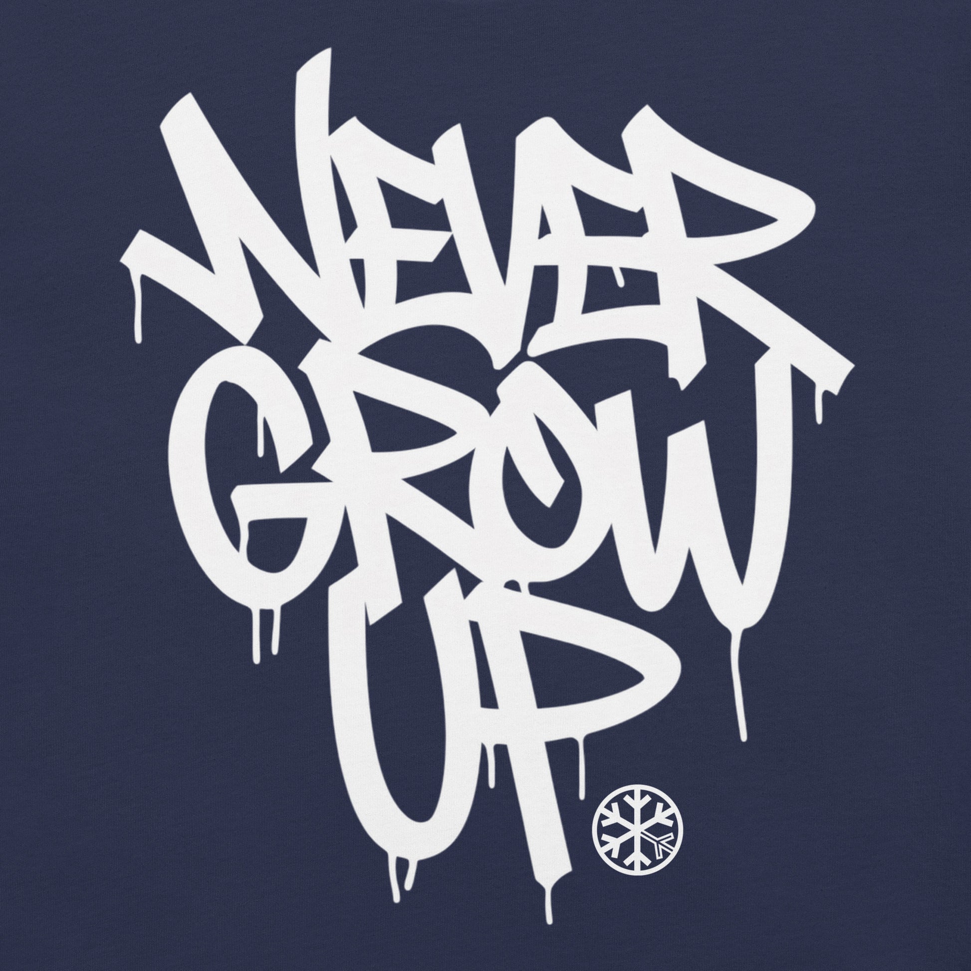 Navy-Never Grow Up Graffiti Tee from B.Different Clothing, graphic, graffiti-inspired streetwear t-shirt