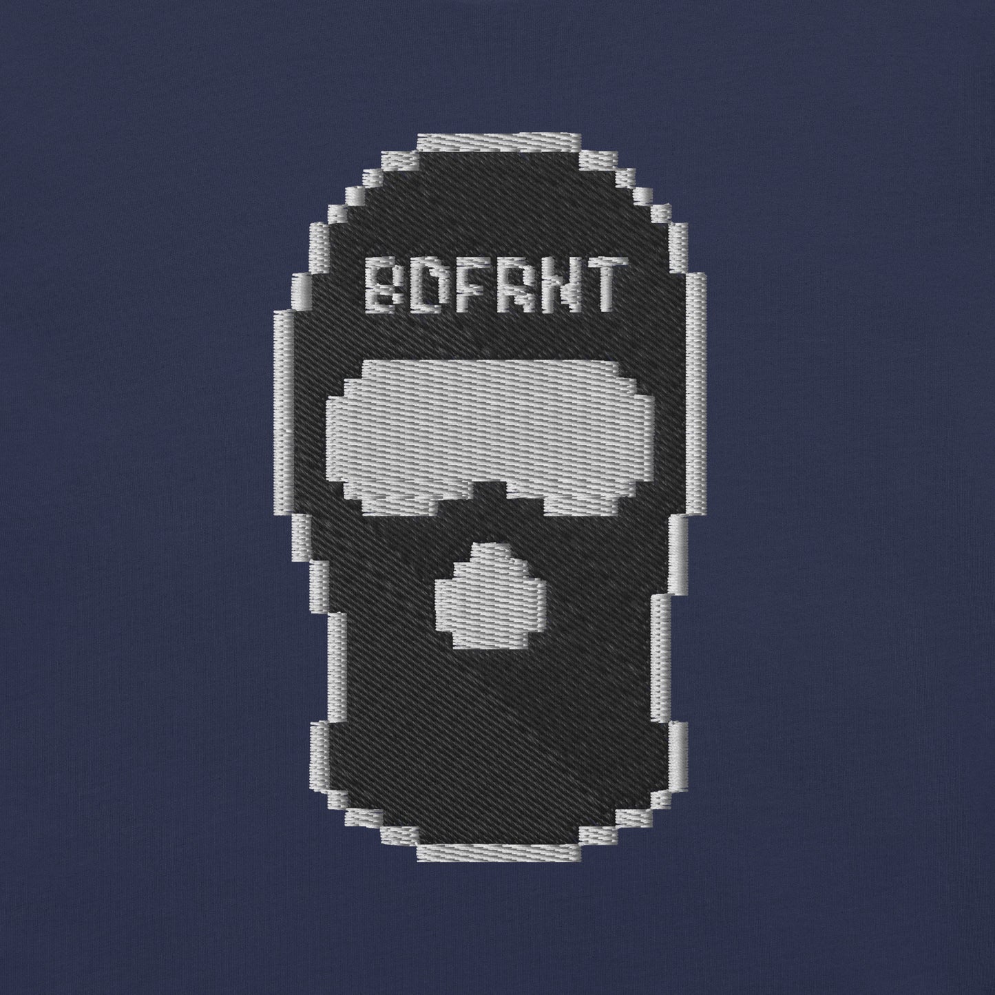 Navy-Pixel Balaclava Graffiti Sweatshirt from B.Different Clothing, graphic, graffiti-inspired streetwear, oversized heavyweight