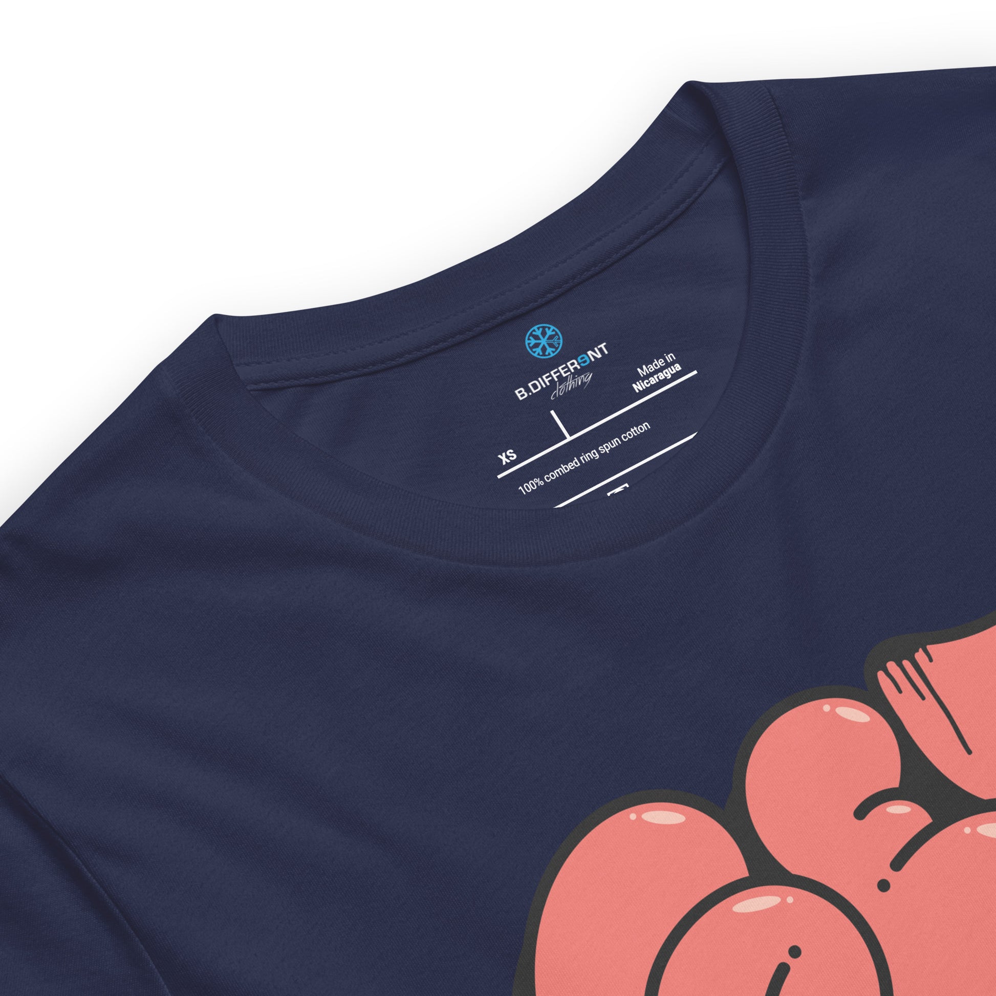 Navy-Get Down Graffiti Throw-up Tee from B.Different Clothing, collar, graffiti-inspired streetwear t-shirt