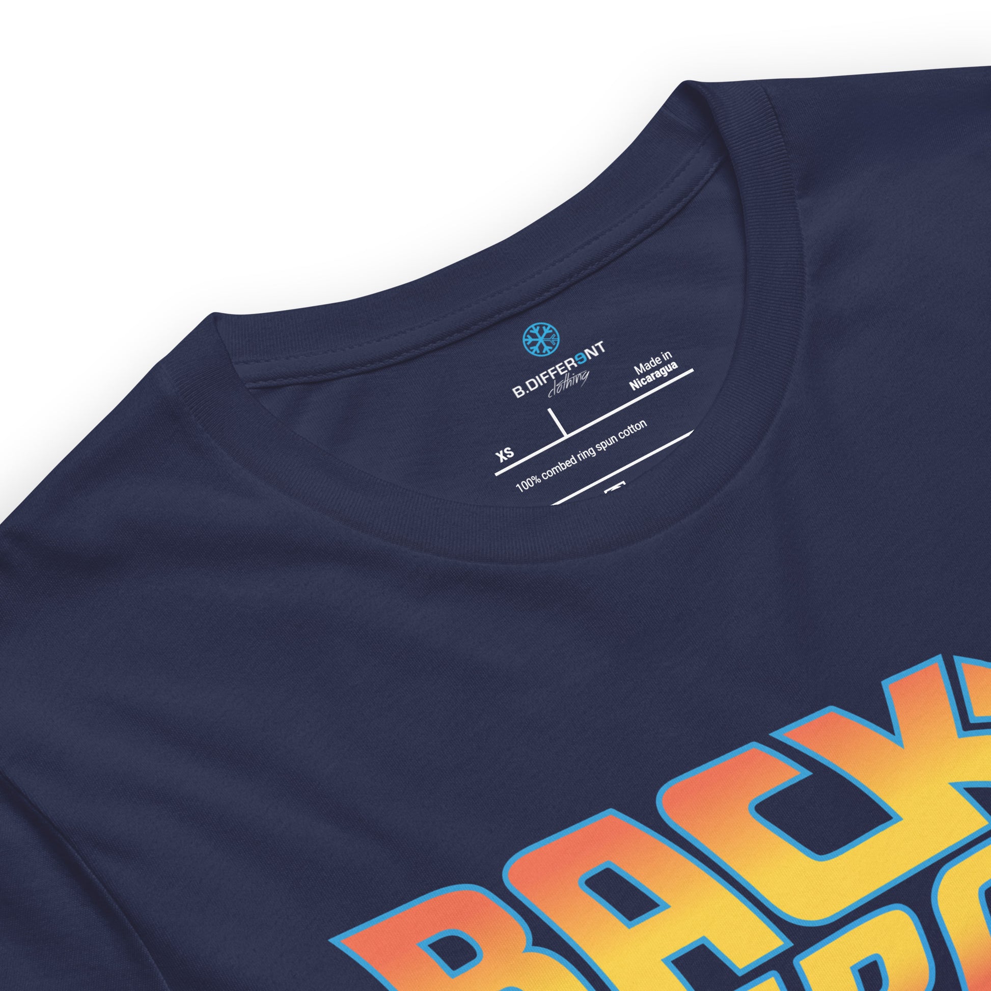 Navy-Back to the Graff Tee from B.Different Clothing, collar, graffiti-inspired streetwear t-shirt