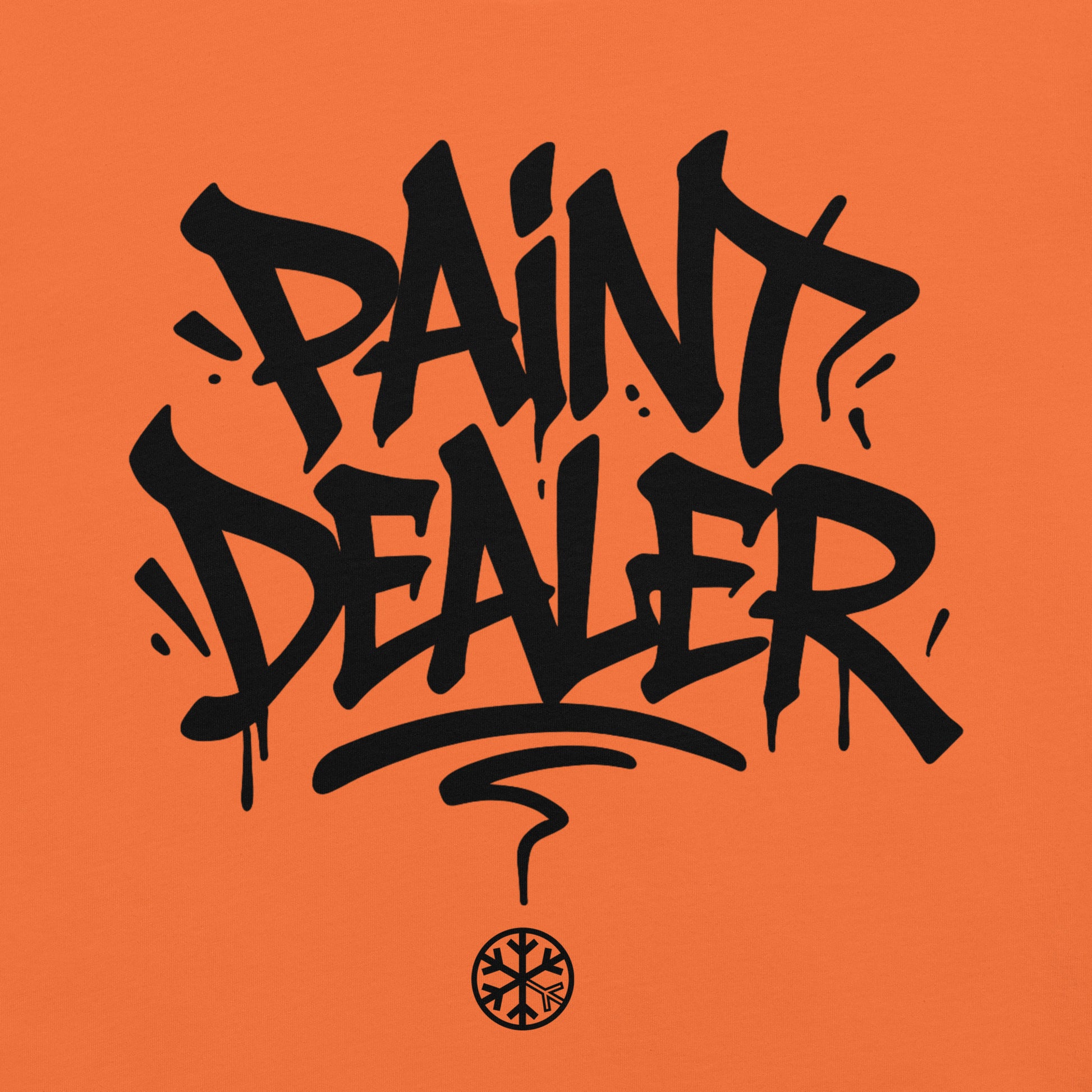 Orange-Paint Dealer Graffiti Tag Tee from B.Different Clothing, graphic, graffiti-inspired streetwear t-shirt