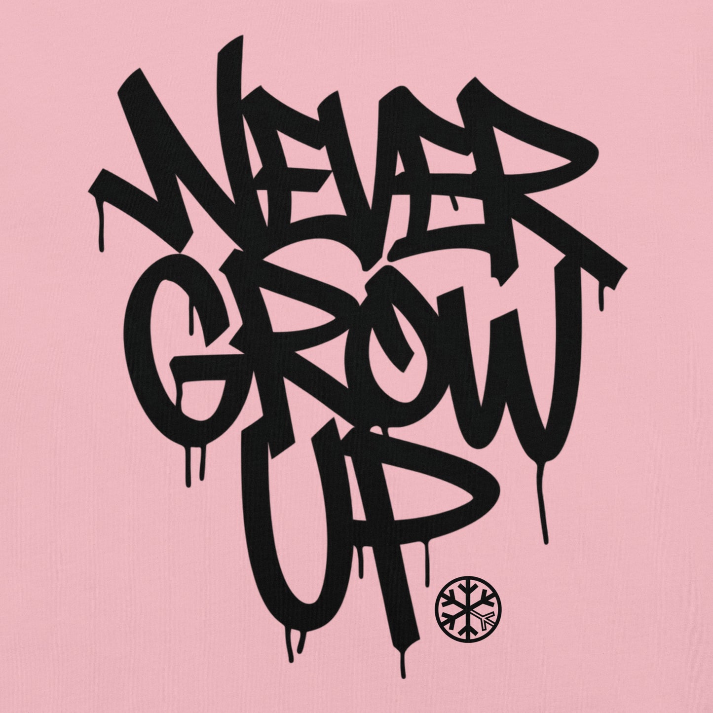 Pink-Never Grow Up Graffiti Tee from B.Different Clothing, graphic, graffiti-inspired streetwear t-shirt