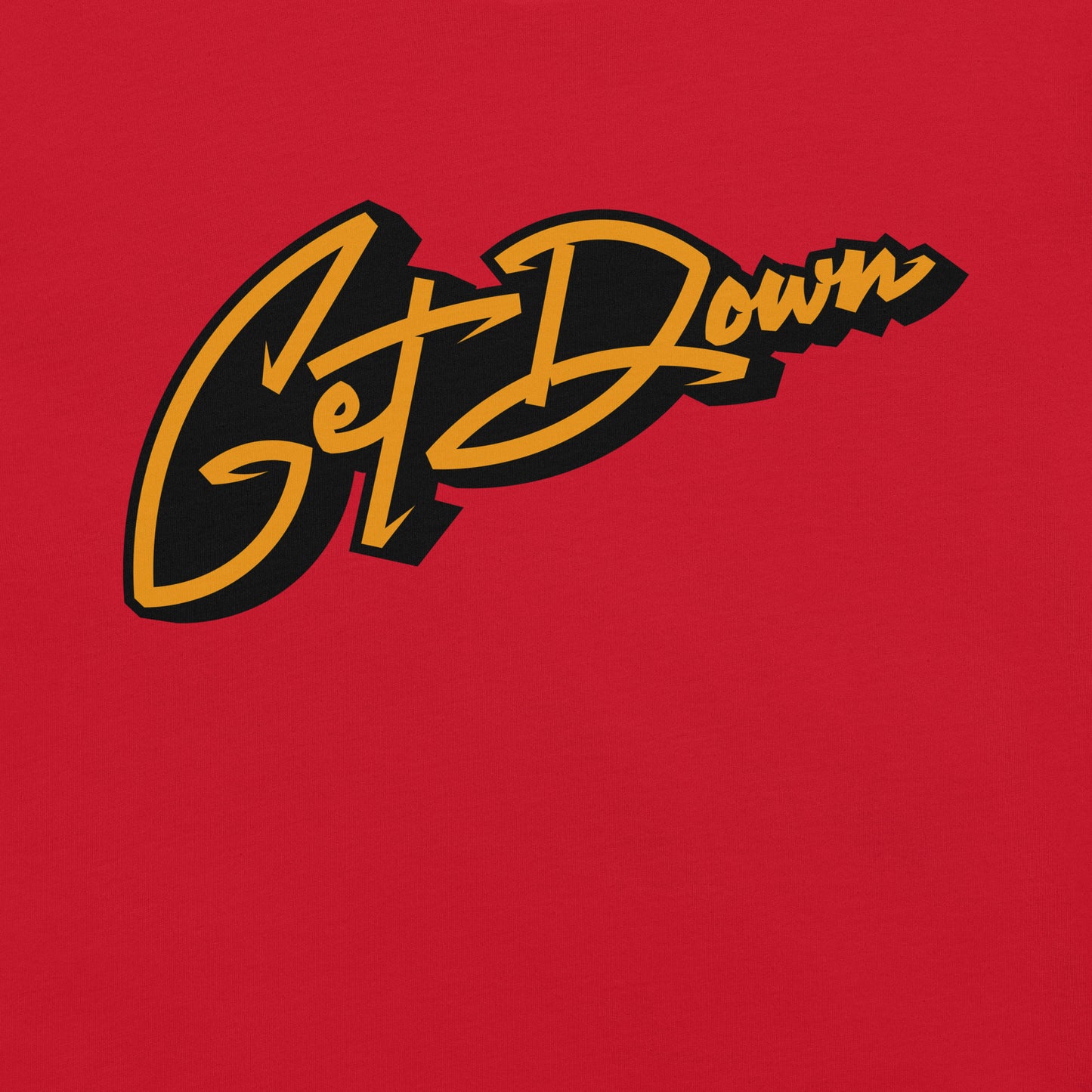 Red-Get Down Graffiti Tag Tee from B.Different Clothing, graphic, graffiti-inspired streetwear t-shirt