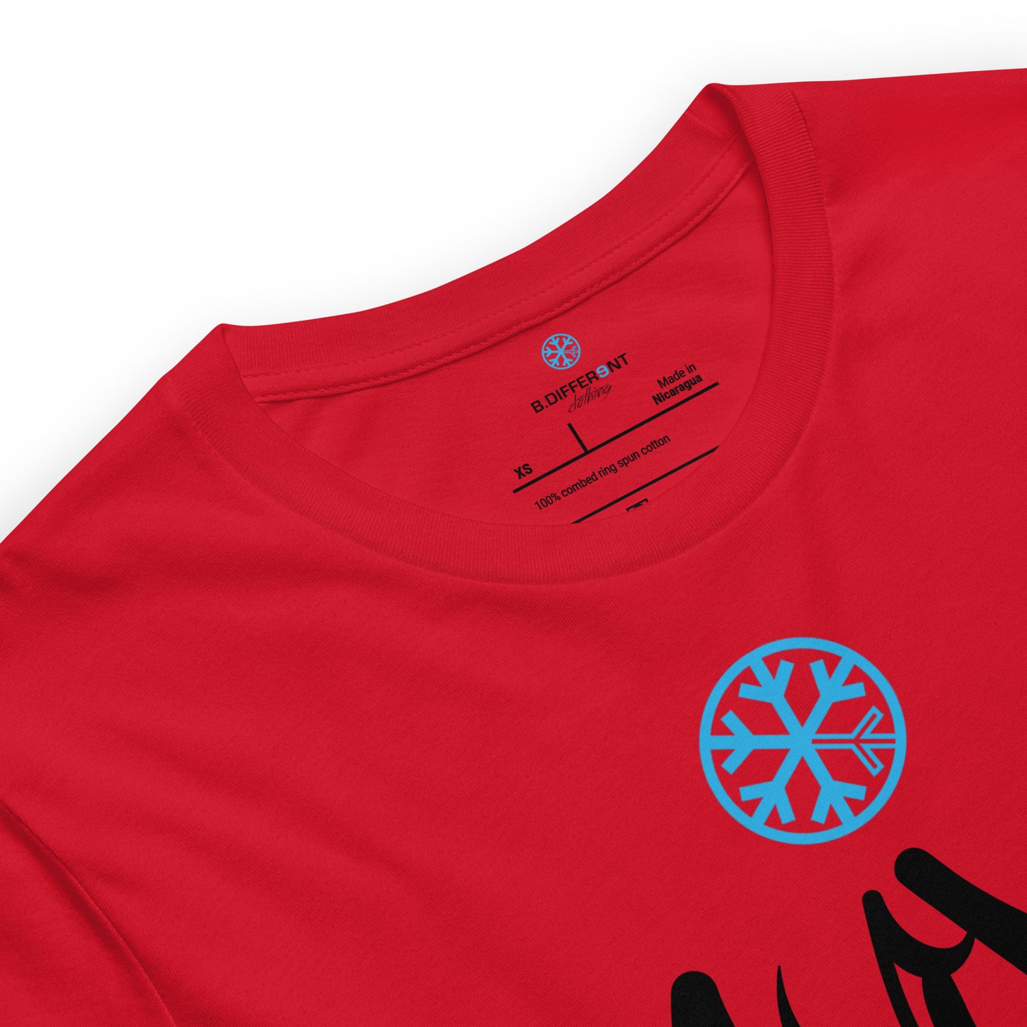 Red-Vandal Graffiti Tag Tee from B.Different Clothing, collar, graffiti-inspired streetwear t-shirt