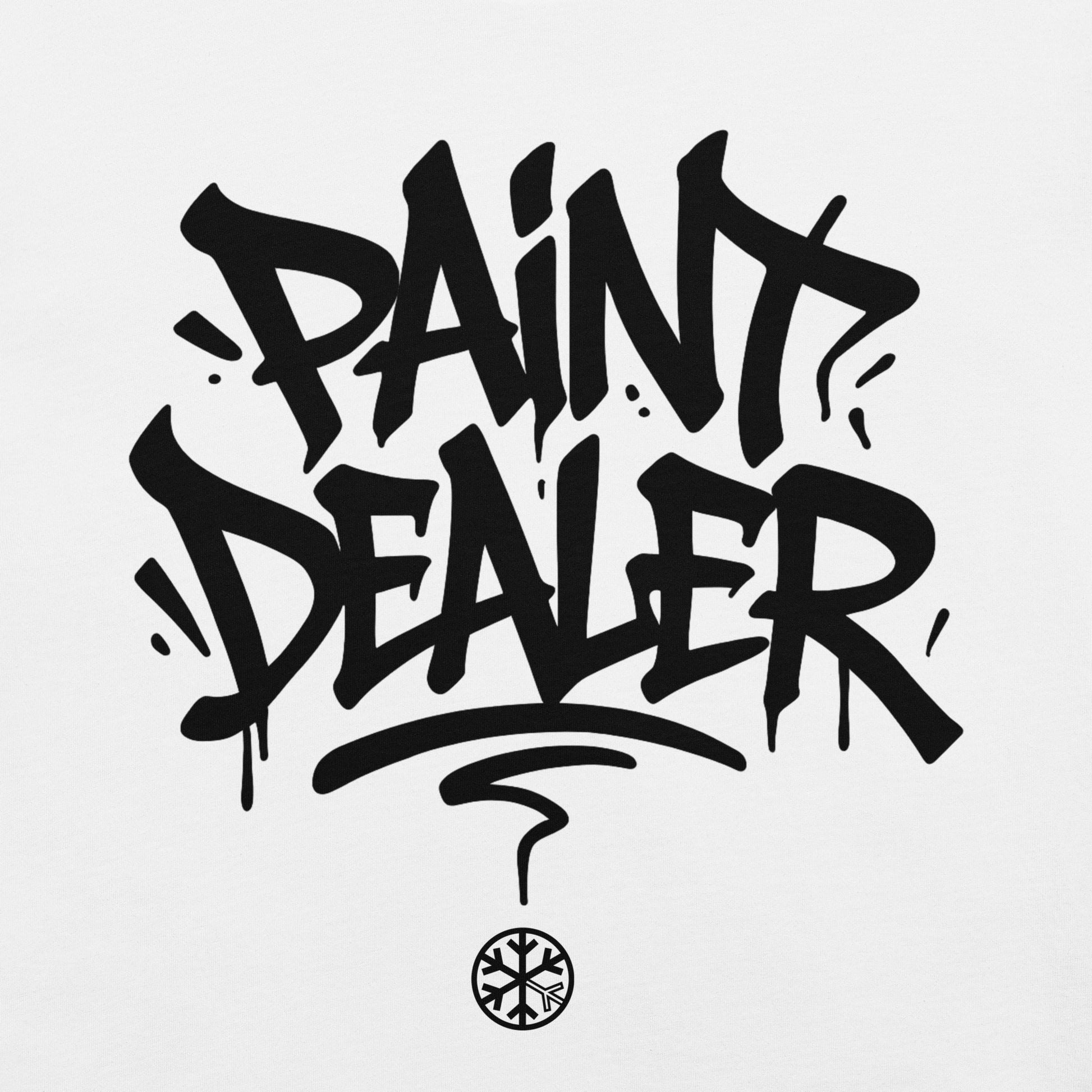 White-Paint Dealer Graffiti Tag Tee from B.Different Clothing, graphic, graffiti-inspired streetwear t-shirt