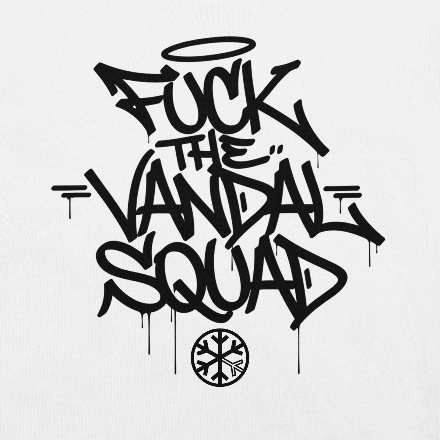 White-Fuck The Vandal Squad Graffiti Tee from B.Different Clothing, graphic, graffiti-inspired streetwear t-shirt