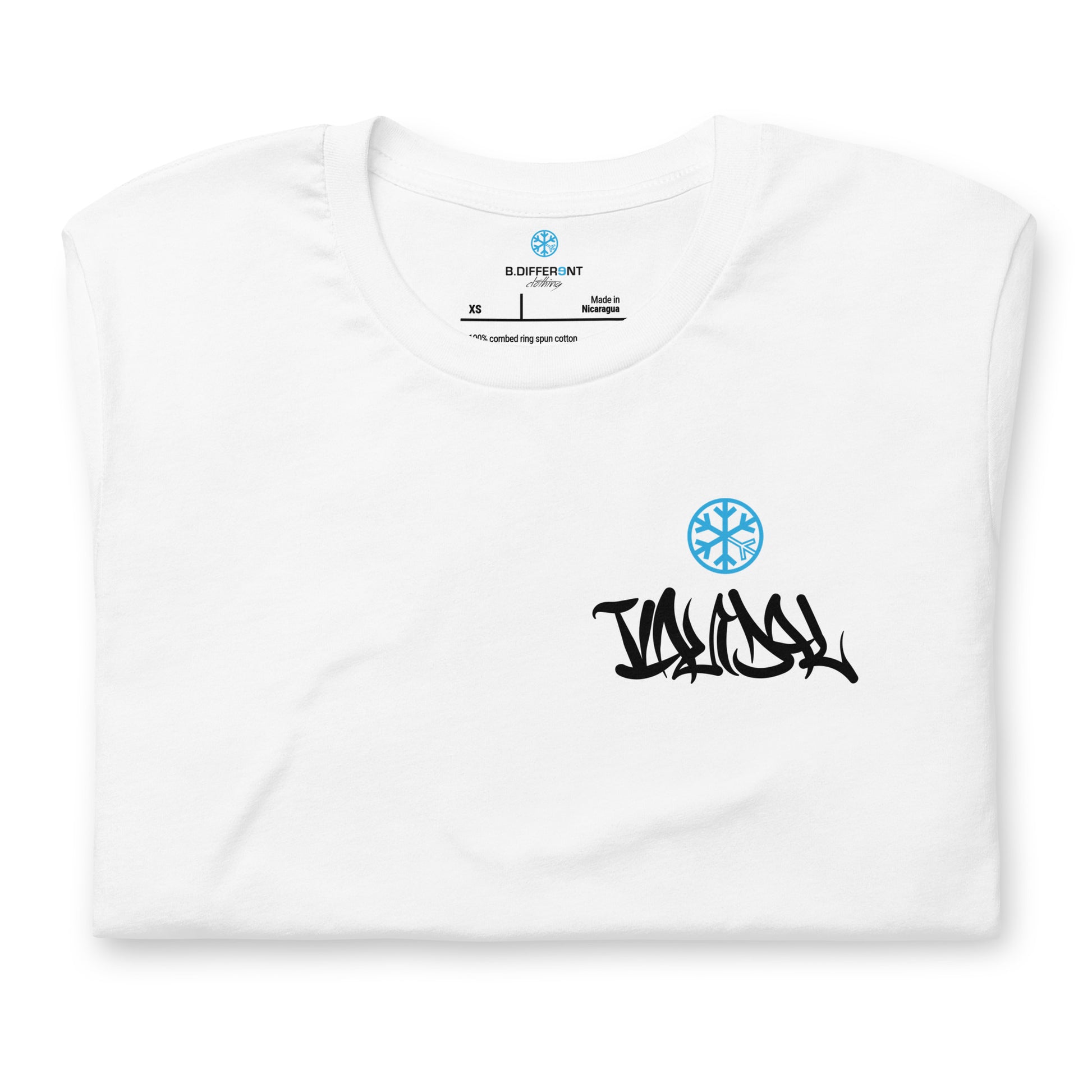 White-Vandal Graffiti Writer Tee from B.Different Clothing, folded, graffiti-inspired streetwear t-shirt