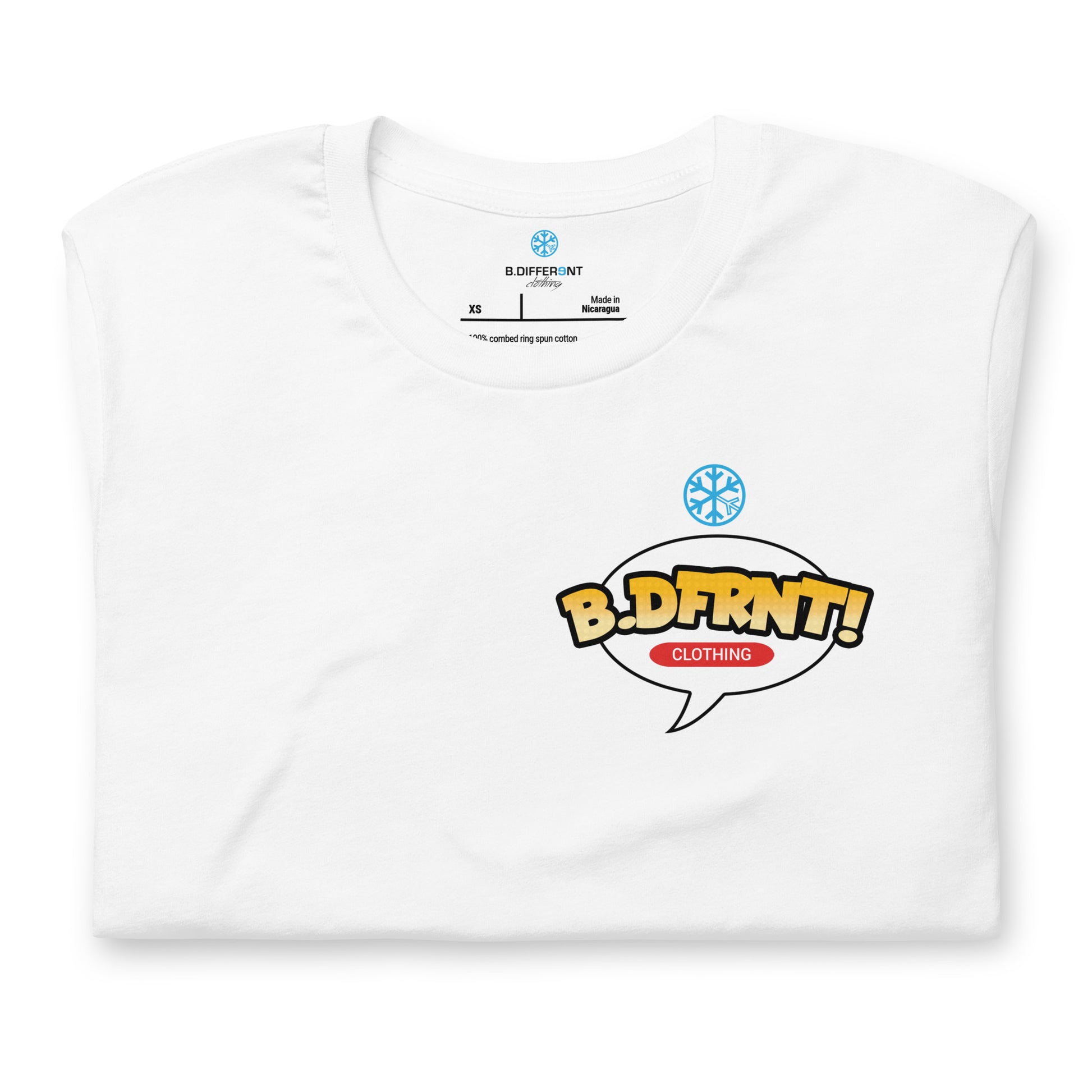 White-Graffiti Artist Vinyl Figure Tee from B.Different Clothing, folded, graffiti-inspired streetwear t-shirt